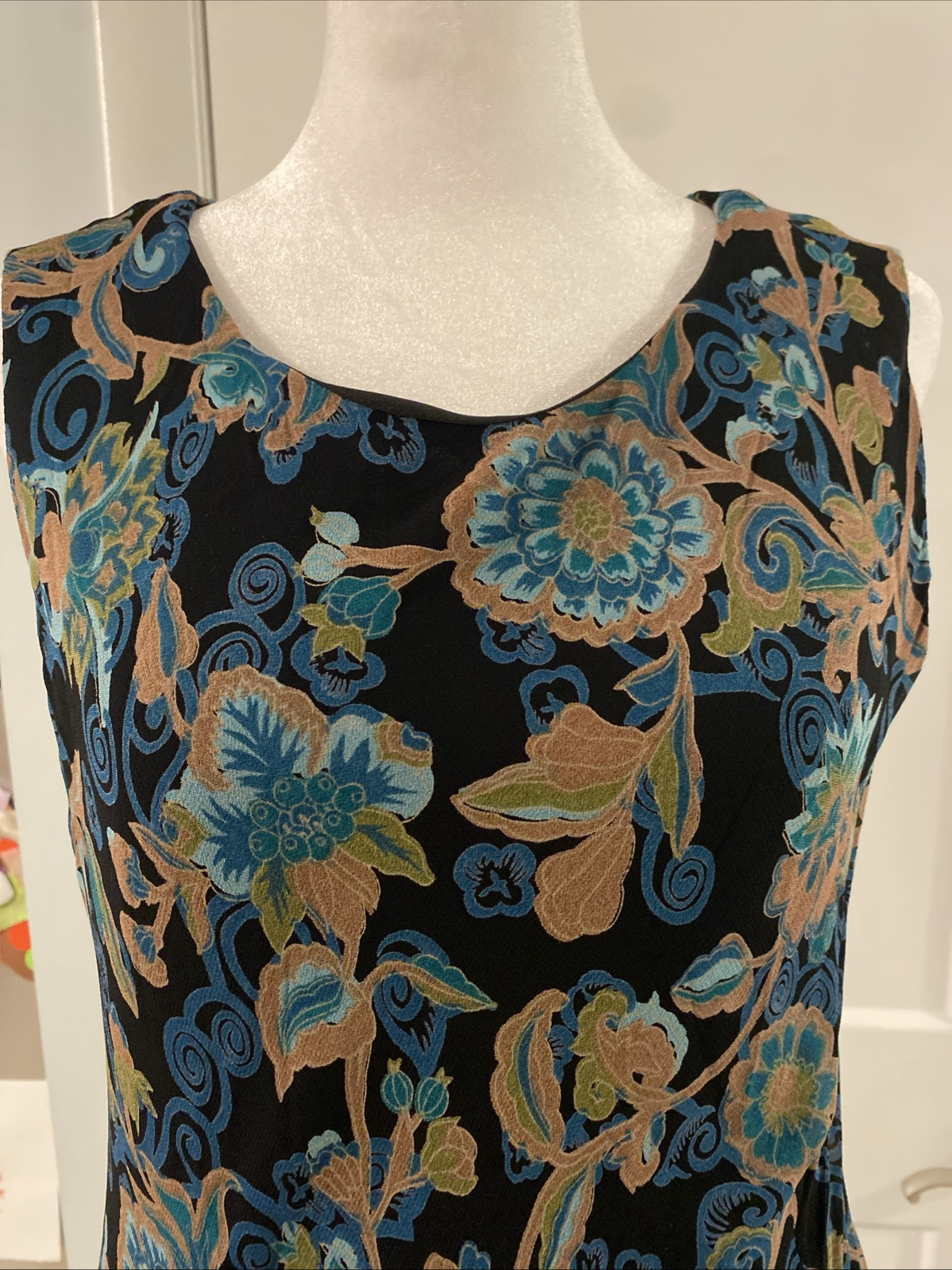 Style & Co Maxi Sleeveless Prairie Whimsical Size 12 Dress Floral Lined Fairy