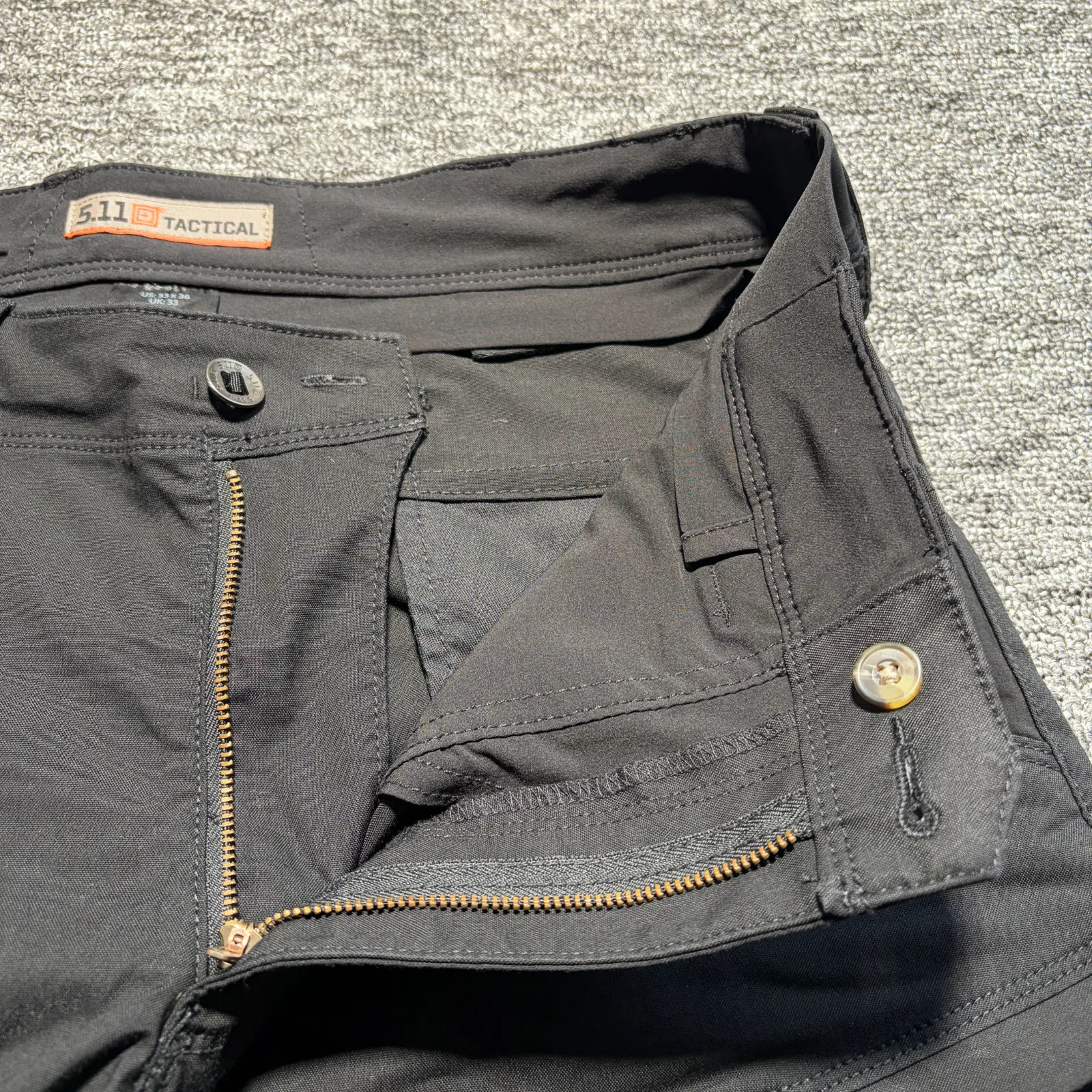 5.11 Tactical Apex Cargo Trousers Mens W33 L36 Black Stretch Workwear Utility