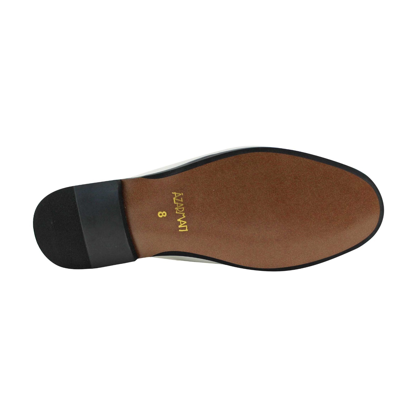 Men WHITE Real Leather Backless Slip On Mule Gold Buckle Loafers Shoes AZARMAN