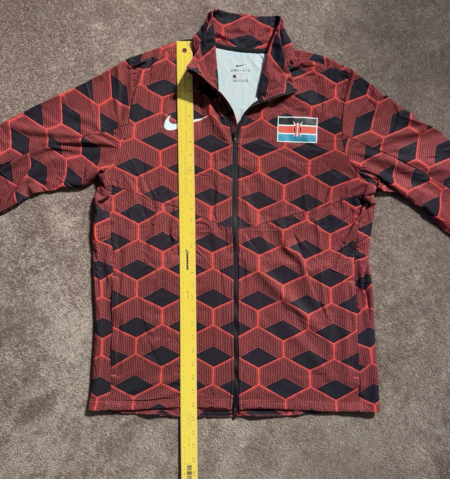 NWOT Nike Kenya Track & Field Podium Jacket Sz L Red All Over Print AOP New