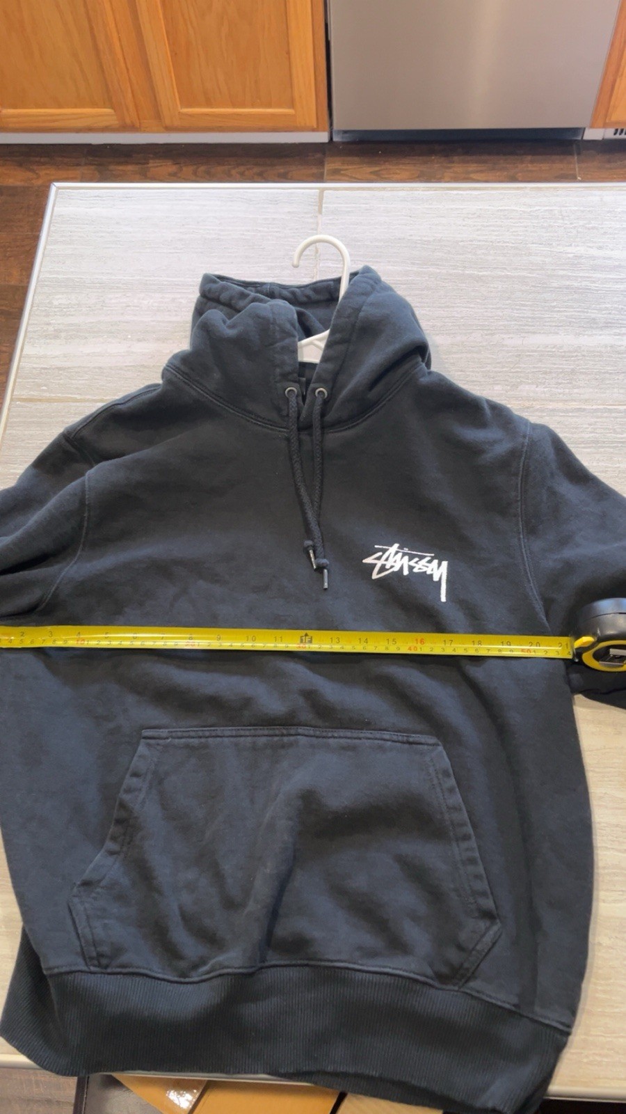 Stussy Jorge Hoodie Mens Small Black Sweatshirt Mint Shape 21”x22”
