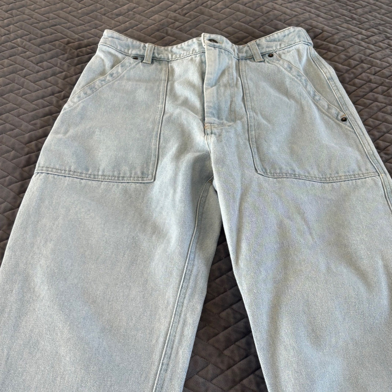 Blue Savvy Denim high waisted Straight Leg Distressed Raw Hem Jeans Size 5/27