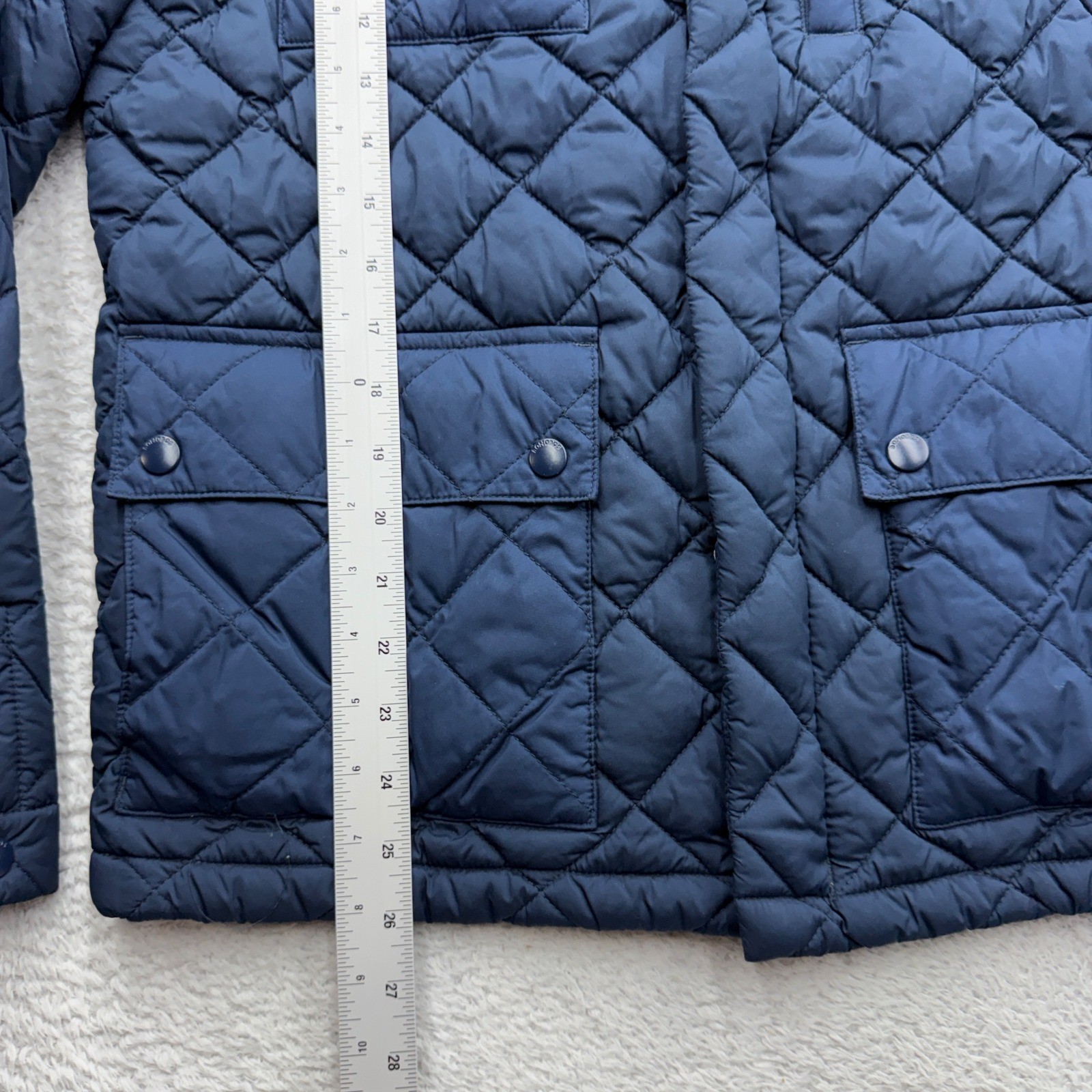 Bonobos Banbury Quilted Jacket Mens Medium Slim Fit Navy Blue Diamond Field Coat