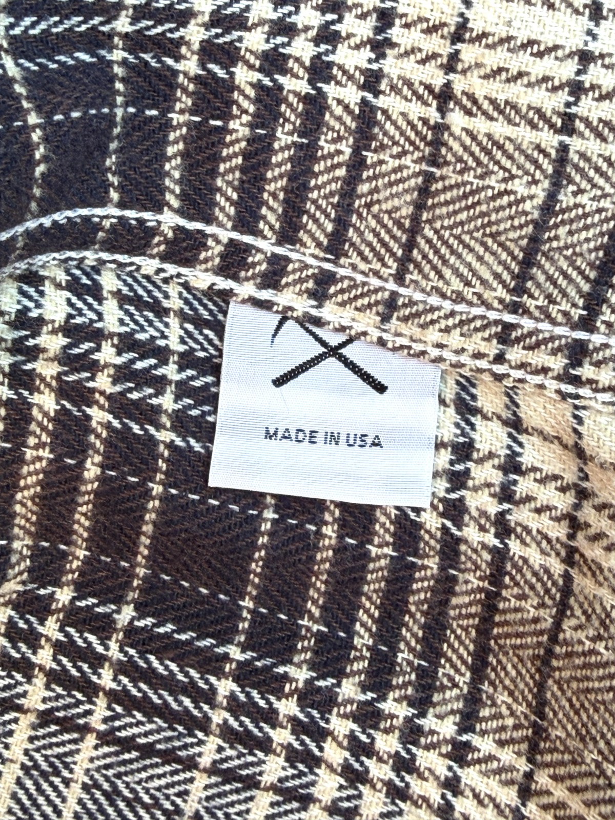 3Sixteen Brown Plaid Flannel Button Down Work Shirt Size M Medium