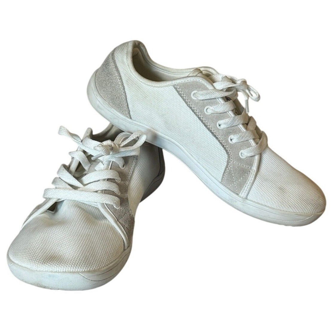 HobiBear Barefoot Sneakers M 9.5 W 11.5 White Canvas Lace Up Minimalist EU 43