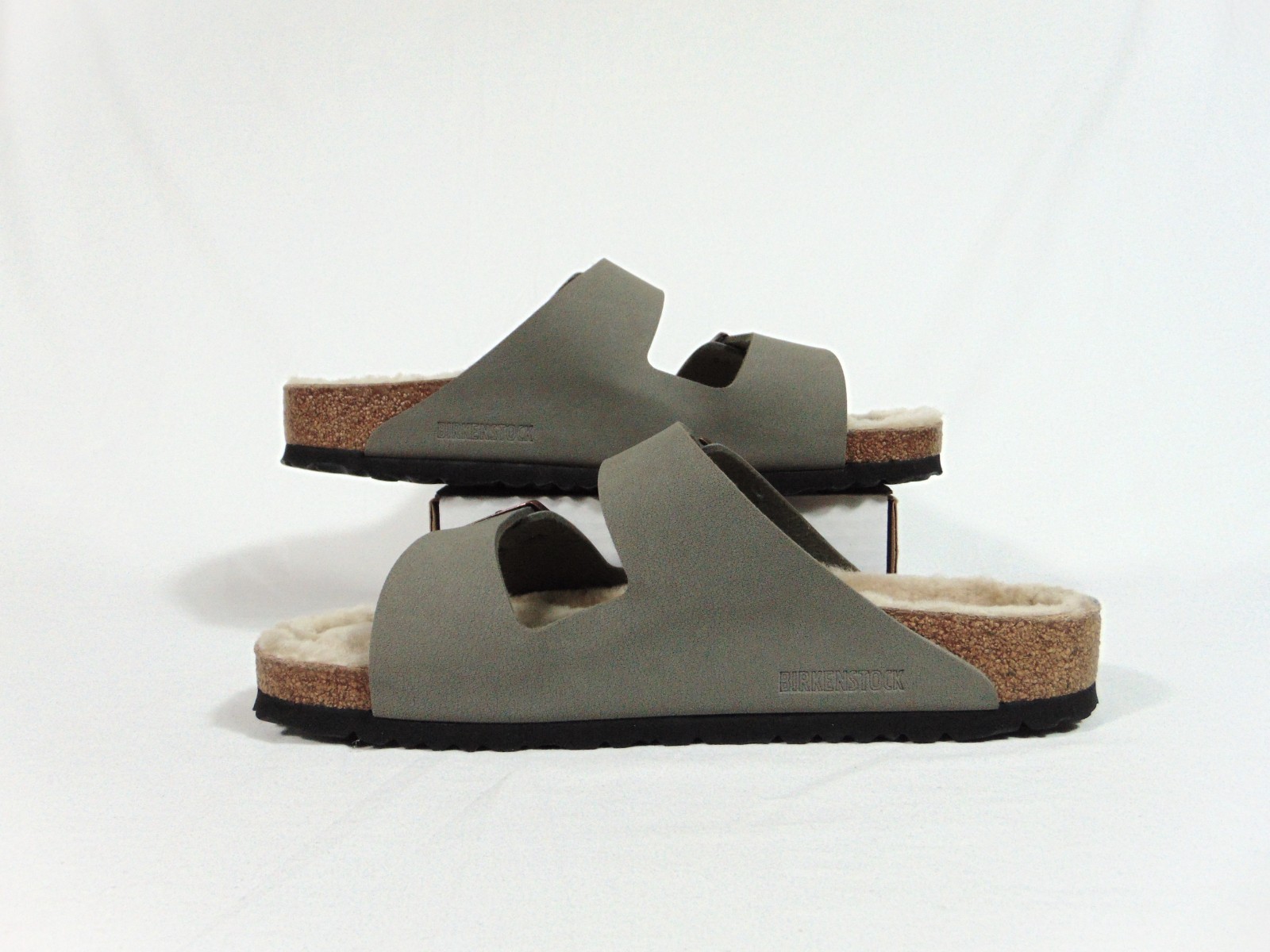 Birkenstock Arizona Shearling Birko-Flor Nubuck Sandals Sz 43 NEW 7953062 RARE