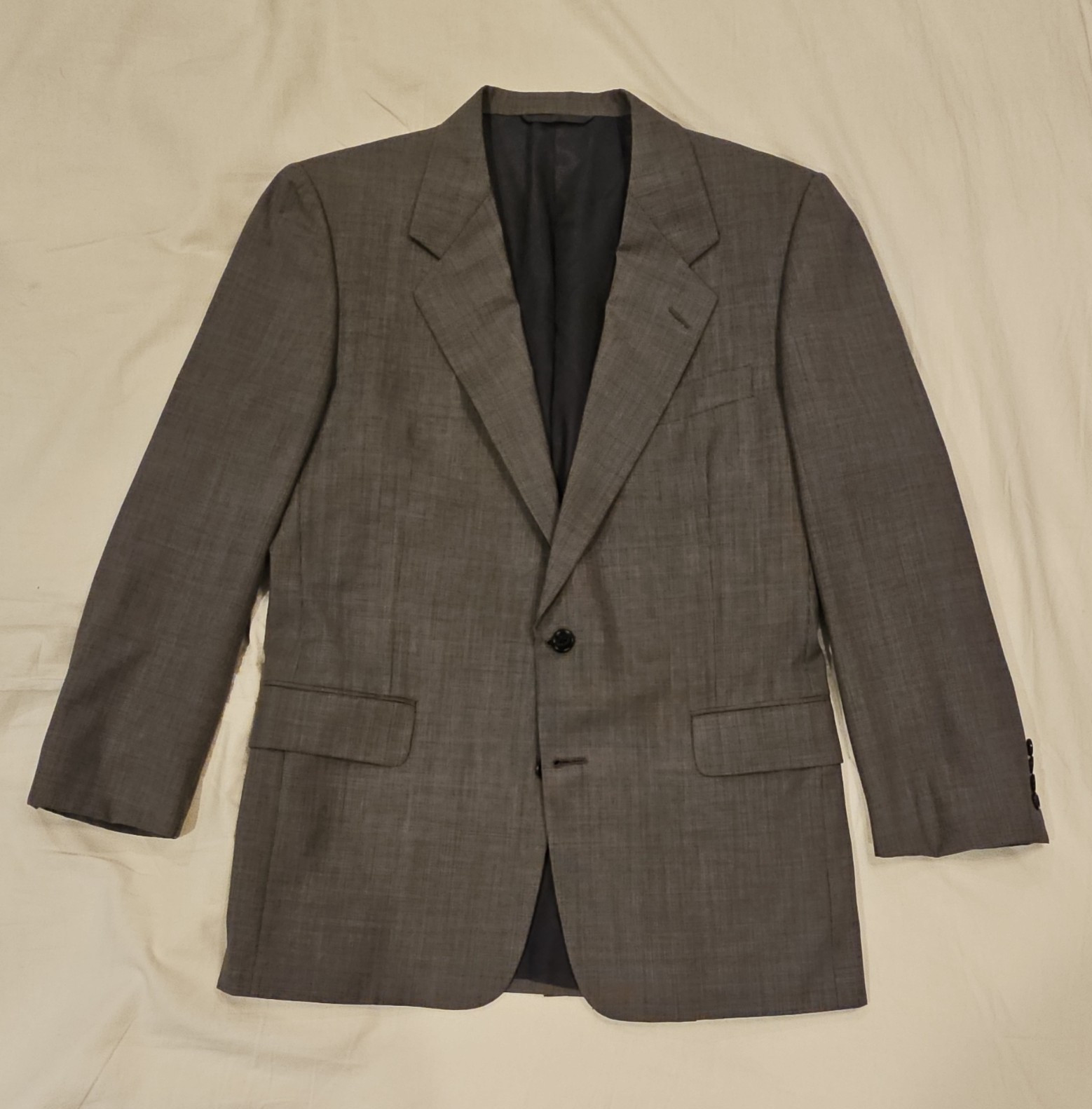 Hickey Freeman Boardroom Mens 40R Blazer Gray Nailhead Wool Cashmere USA Mad