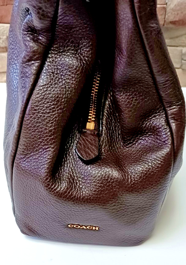 Vintage Coach Madison Phoebe 26224 DARK BROWN Pebbled Leather Bag 2010s * NOS