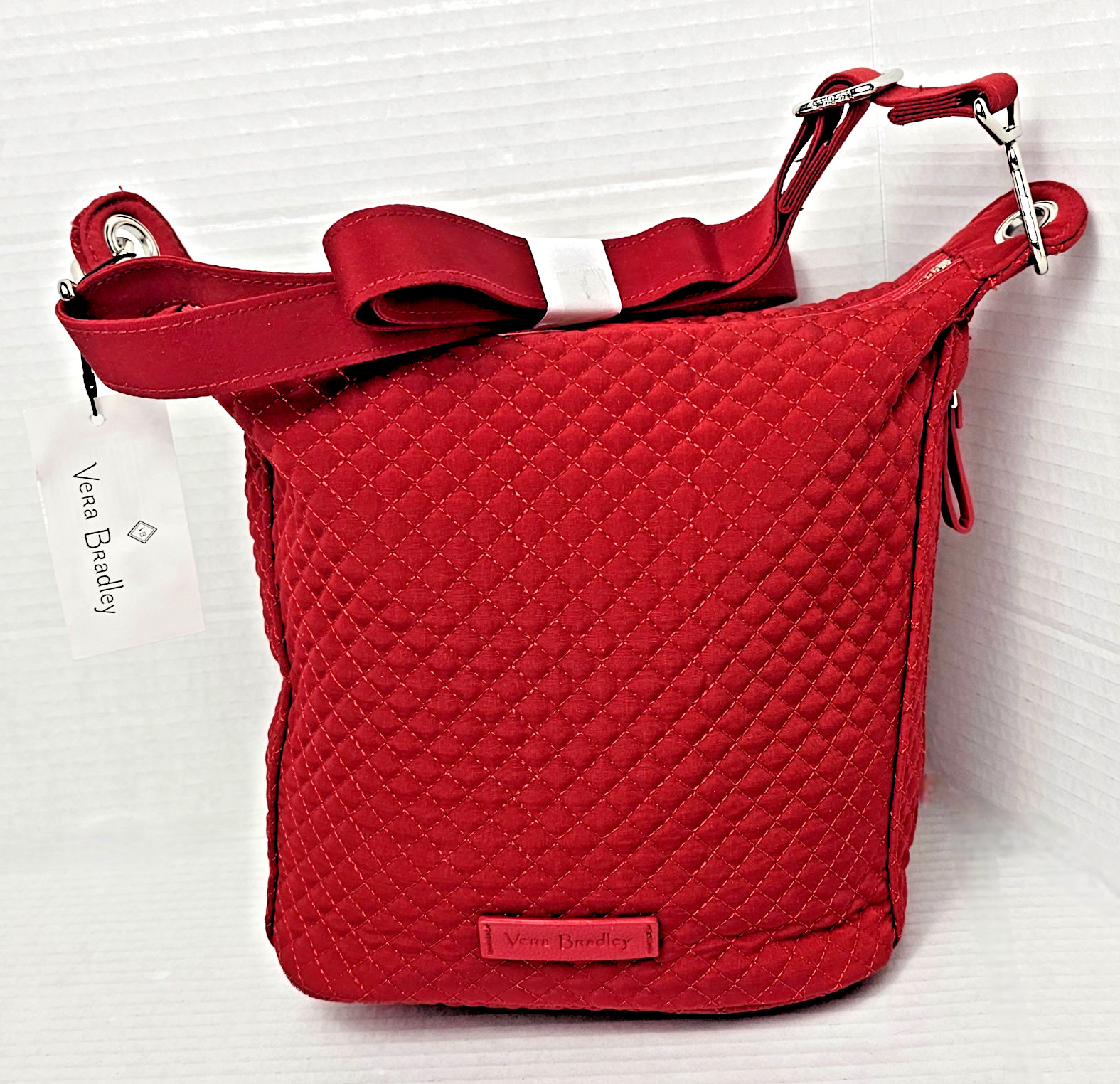 Vera Bradley Carson Hobo Crossbody in Microfiber Cardinal Red