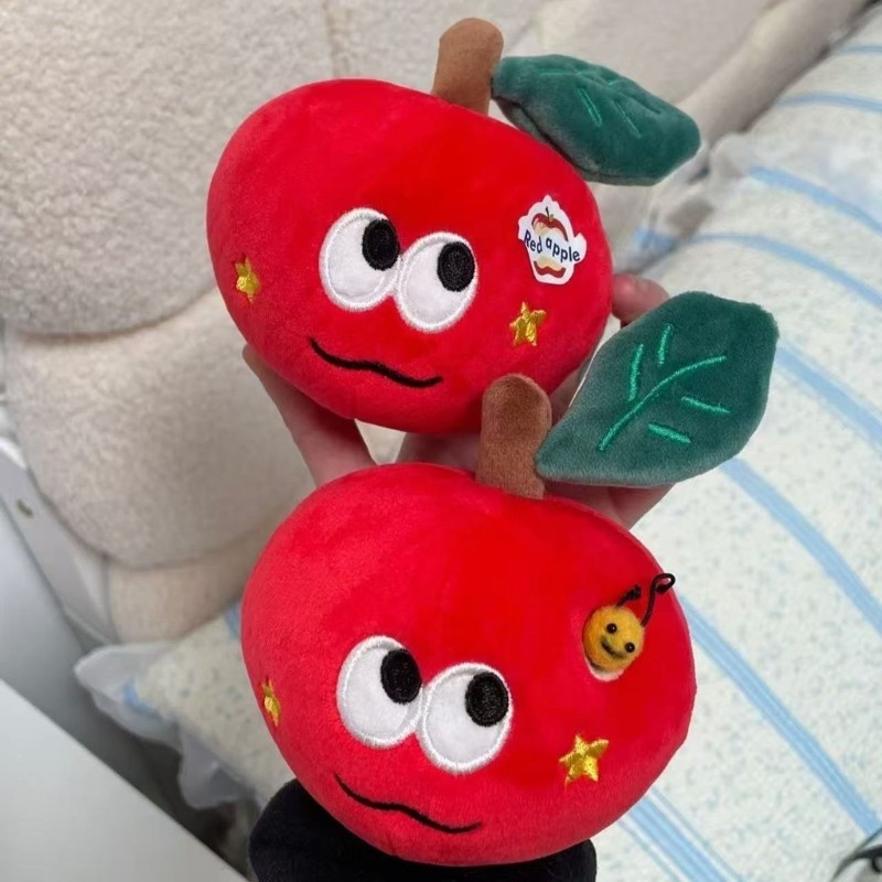 Plush Apples Keychain for Women Handbag Bag Charms Artistic Keychain Accessories