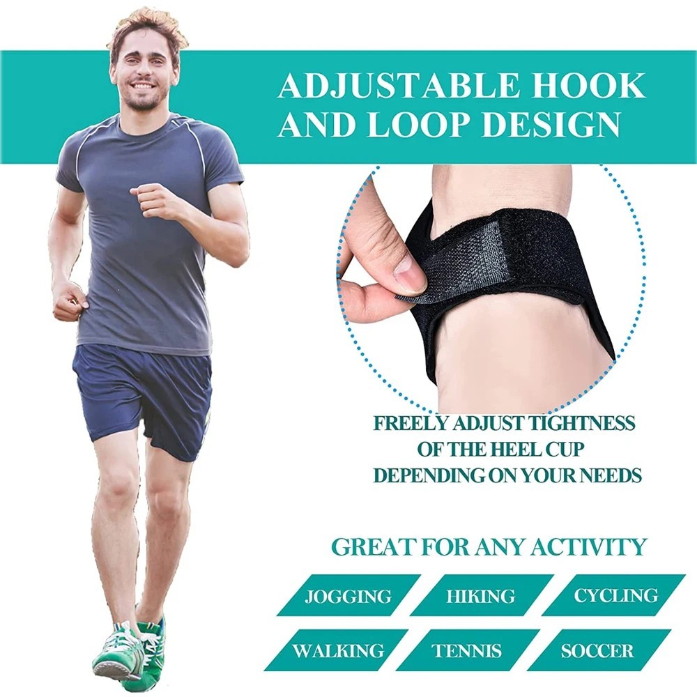 1Pair Plantar Fasciitis Heel Cups U Shaped Silicone Gel Heel Pain Relief Insoles