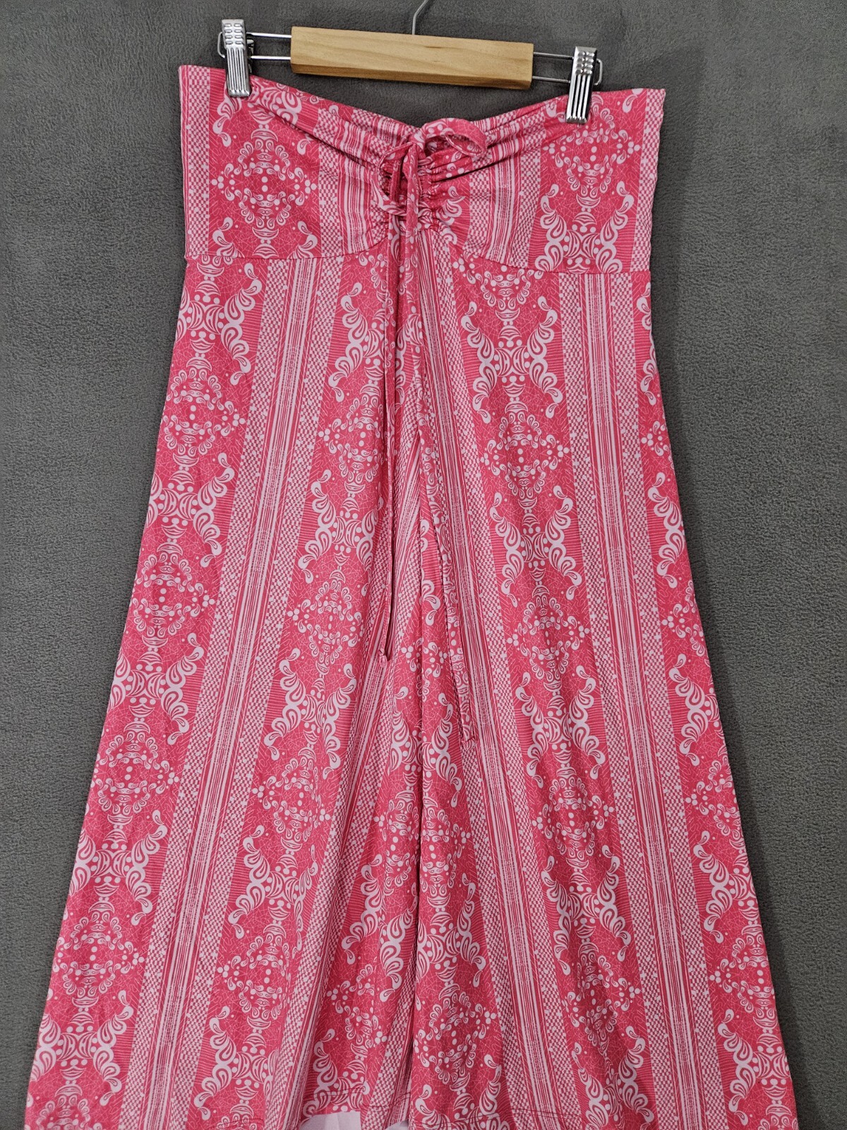 Freedom Trail By Kyodan Womens Maxi Skirt Size Small Neon Pink Floral Drawstring