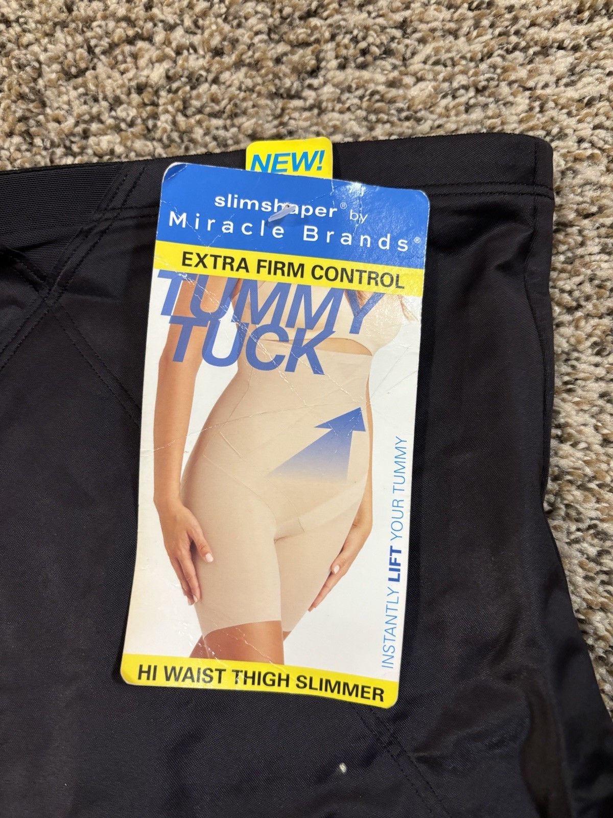 SlimShaper by Miracle Brands Black High-Waisted Thigh Slimmer. Size: Medium.