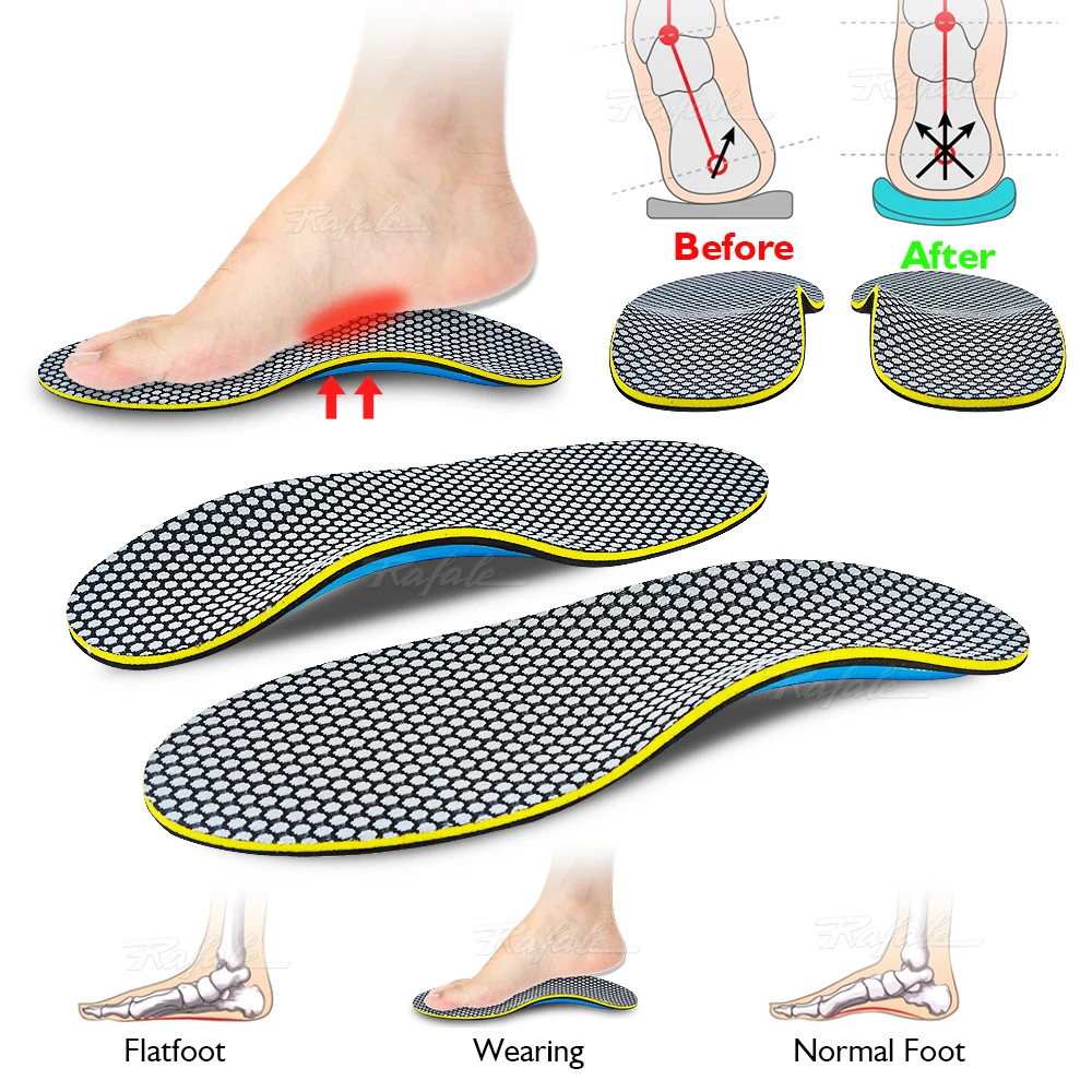 EVA Orthopedic Insoles Orthotics Flat Foot Health Sole Pad for Shoes Insert Arch