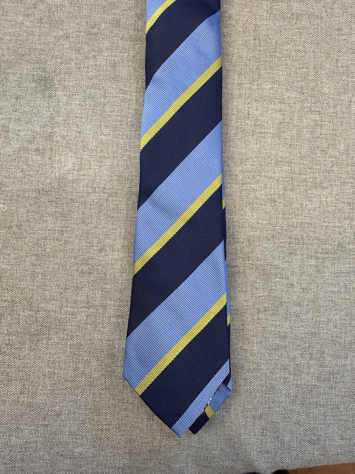 Eton Of Sweden Light Dark Blue Striped Skinny Silk Necktie Tie 2.25 In. Wide