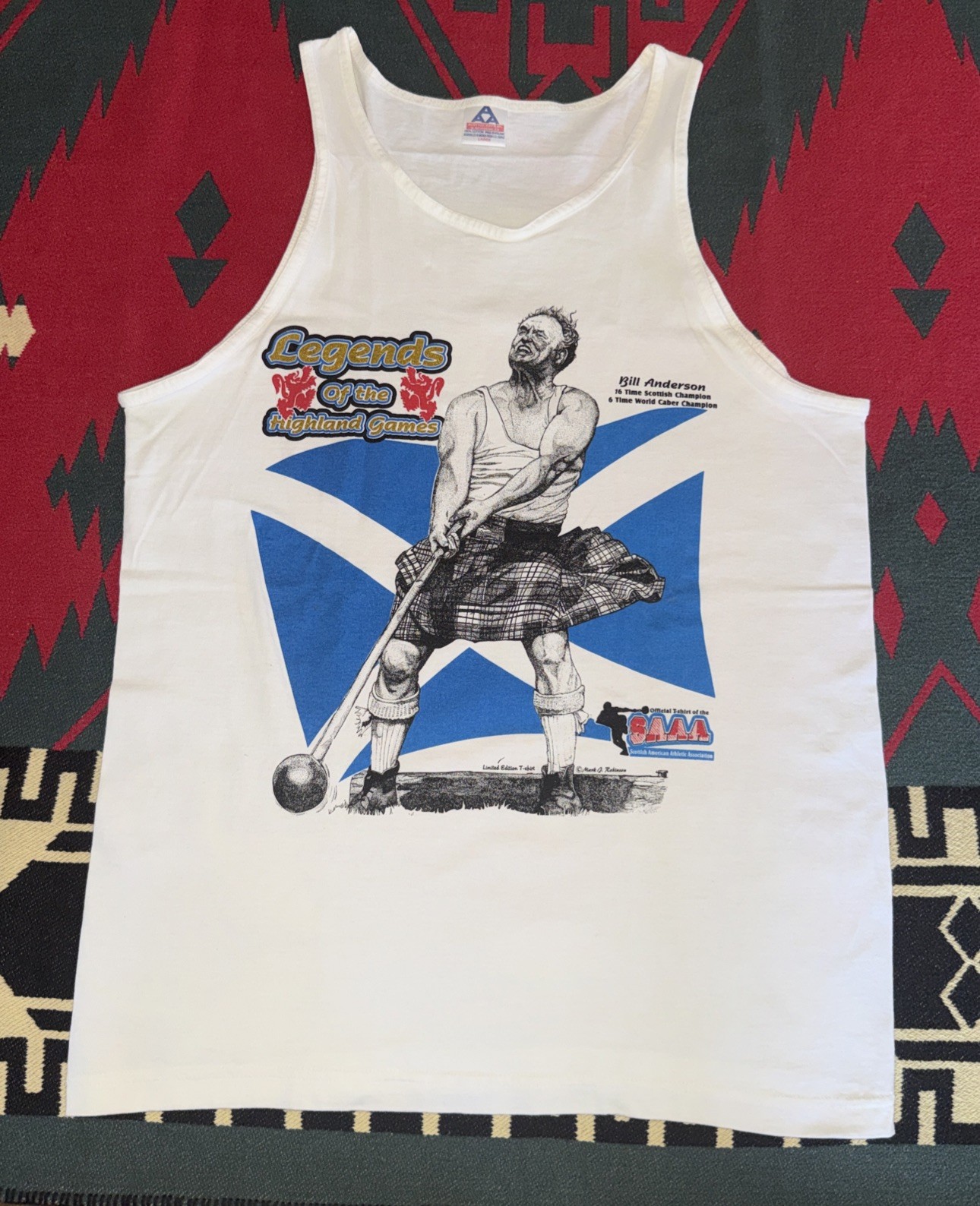 Vintage Legends Of The Highland Games Tank Top Large 90s Logo Graphic Shirt