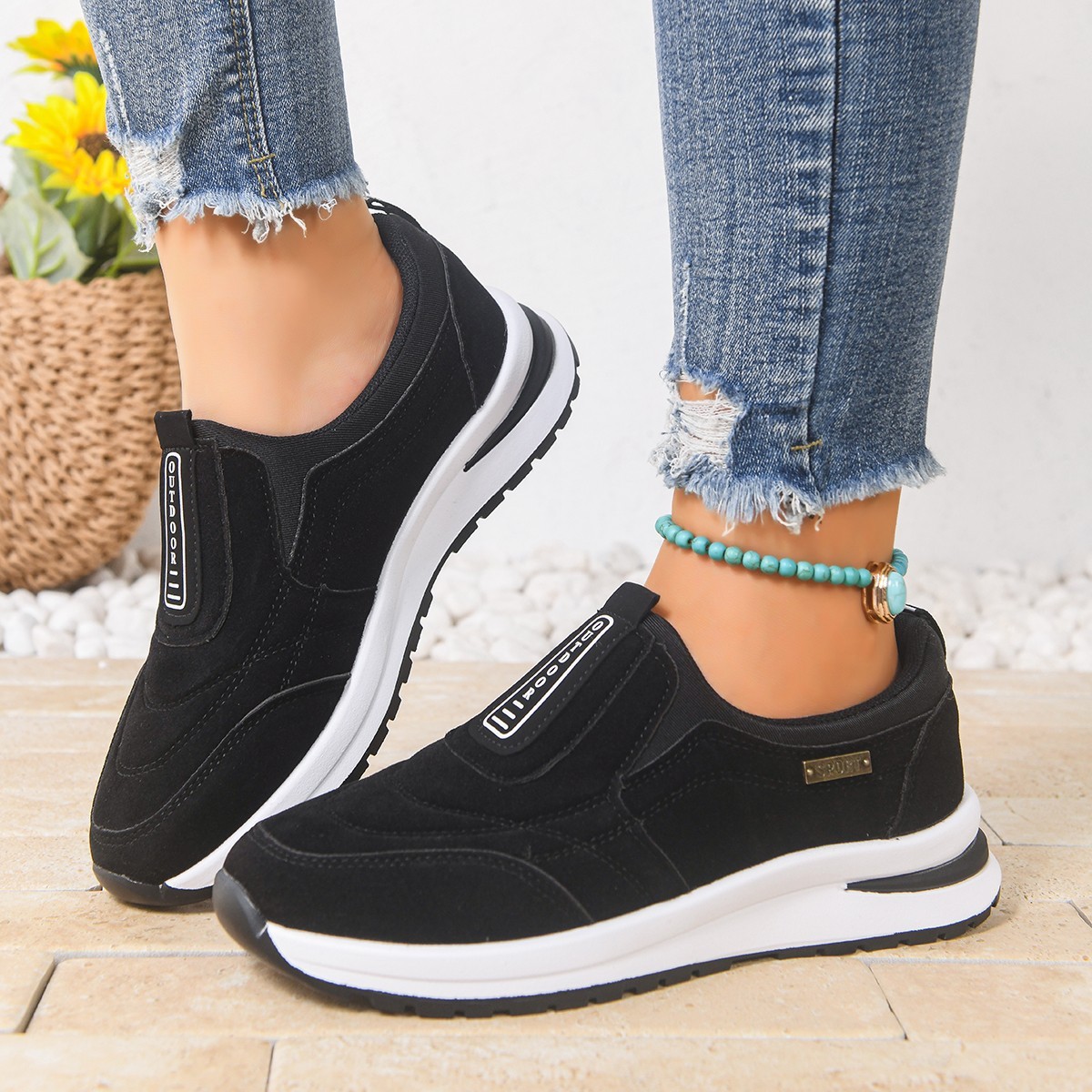 Womens Casual Comfortable Slip-on Running Shoes please use size chart