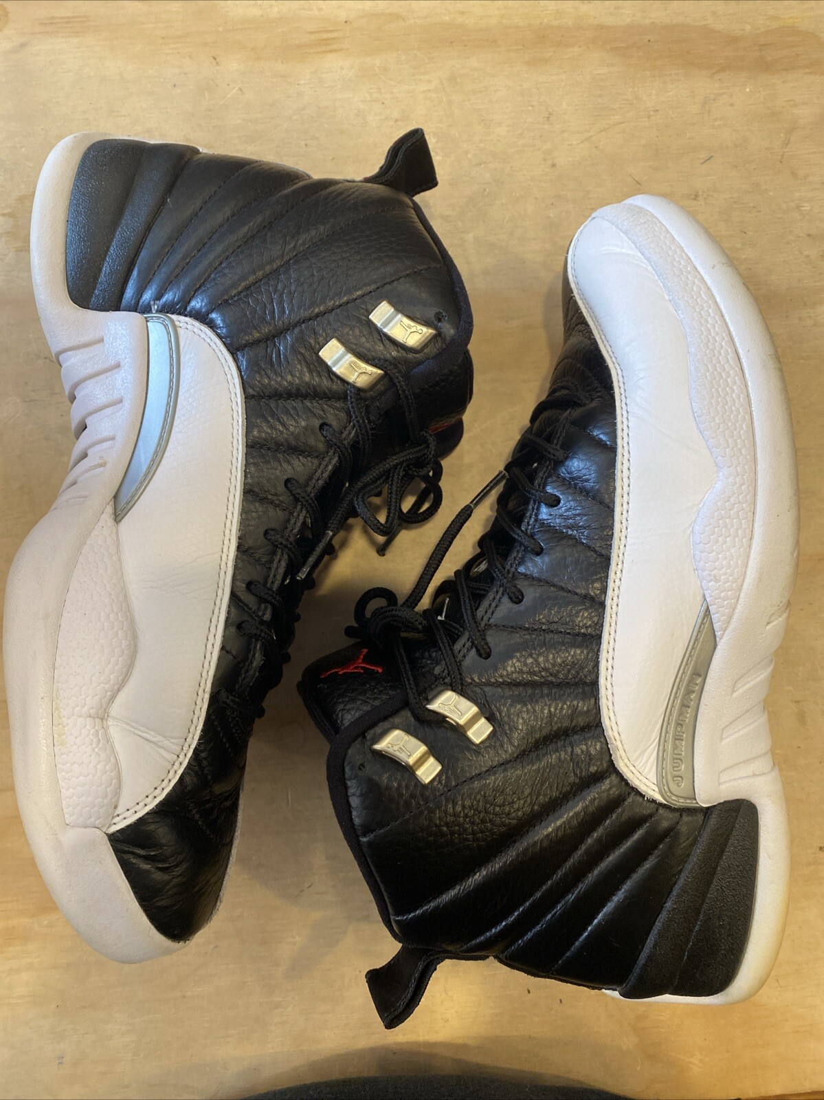 1168) Nike Air Jordan XII 12 Retro Playoffs CT8013-006 Black/White Men’s Size 10