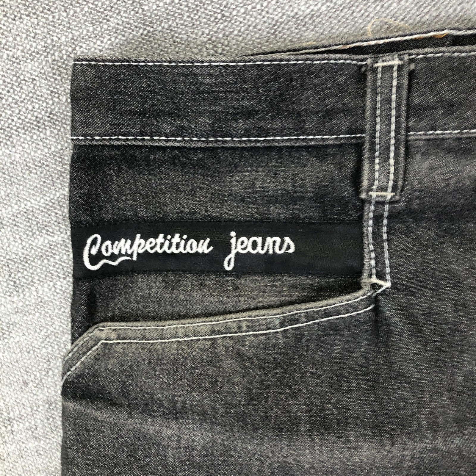 Competition Jeans Mens 36 Gray Relaxed Straight Denim Charcoal Wash Workwear