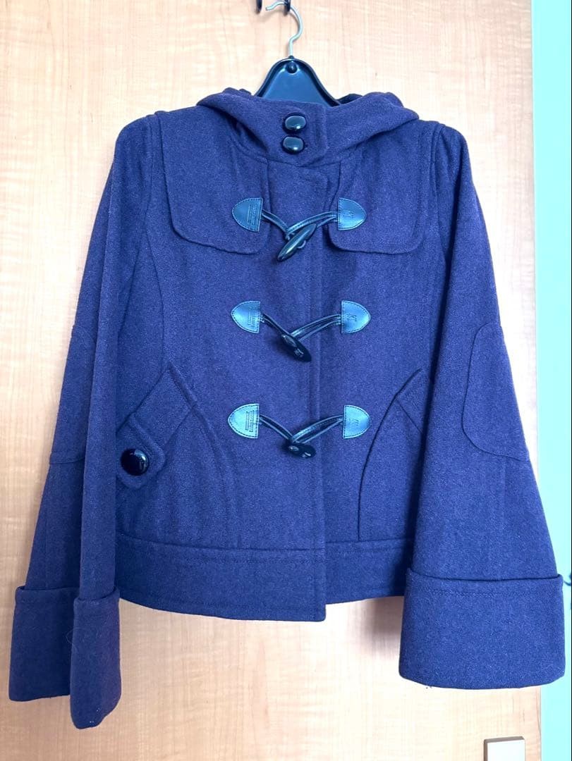 Burberry Blue Label Short Duffle Coat Purple