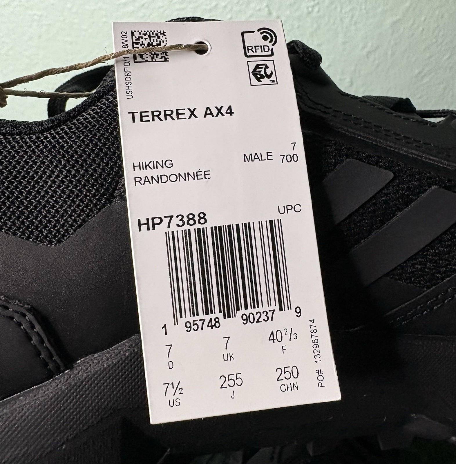 US Men’s 7.5 – Adidas TERREX AX4 “Black Carbon” HP7388, Hiking Shoes (2)