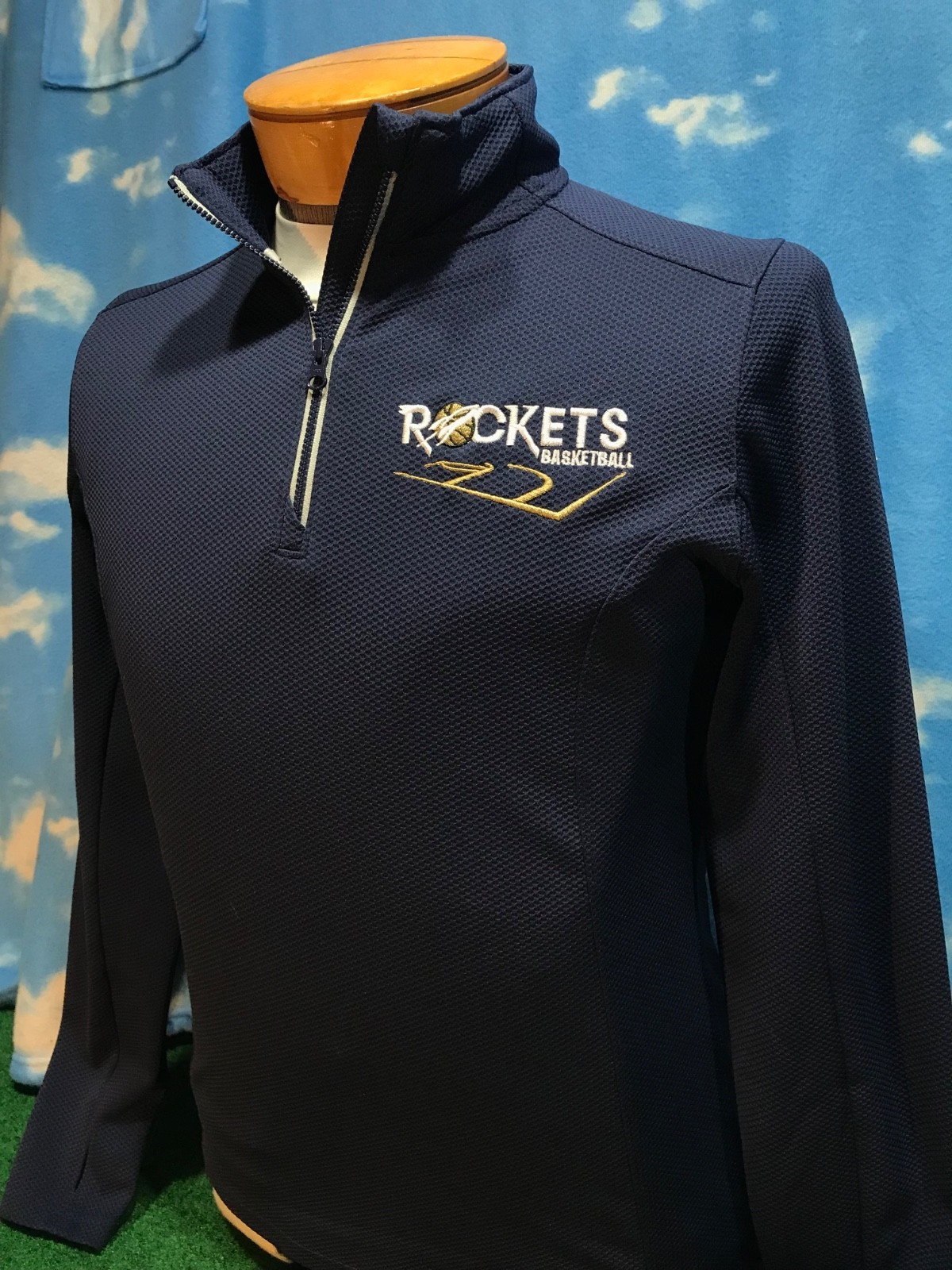 Rockets Basketball Pullover Sweatshirt 1/4 zip Medium M Womens Ladies C37
