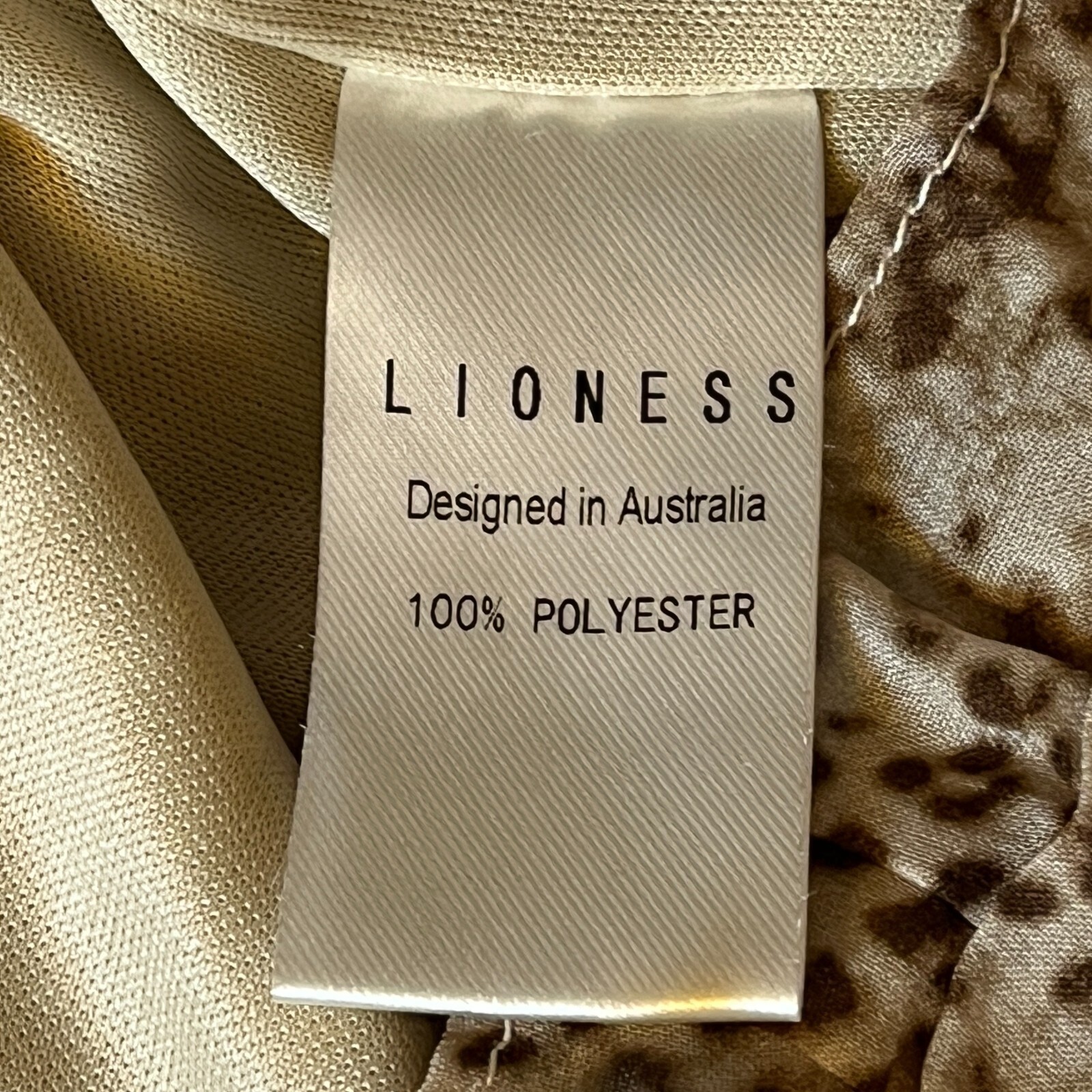Lioness Under the Same Sun Womens M Animal Print Mini Scrunch Ruffle Dress NWT
