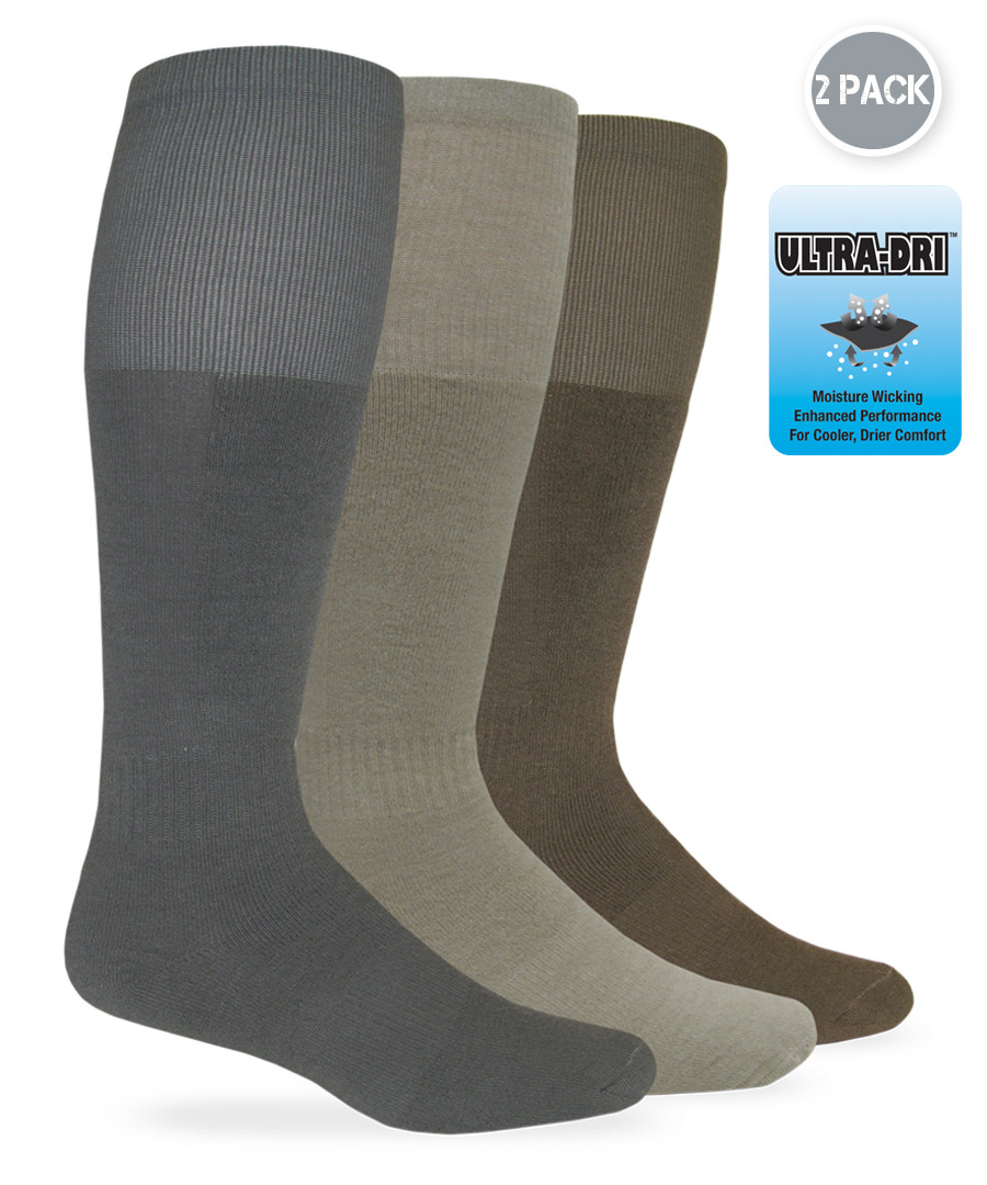 2 Pair Jefferies Socks Mens Military Boot Combat Ultra-Dri Tall Over the Calf