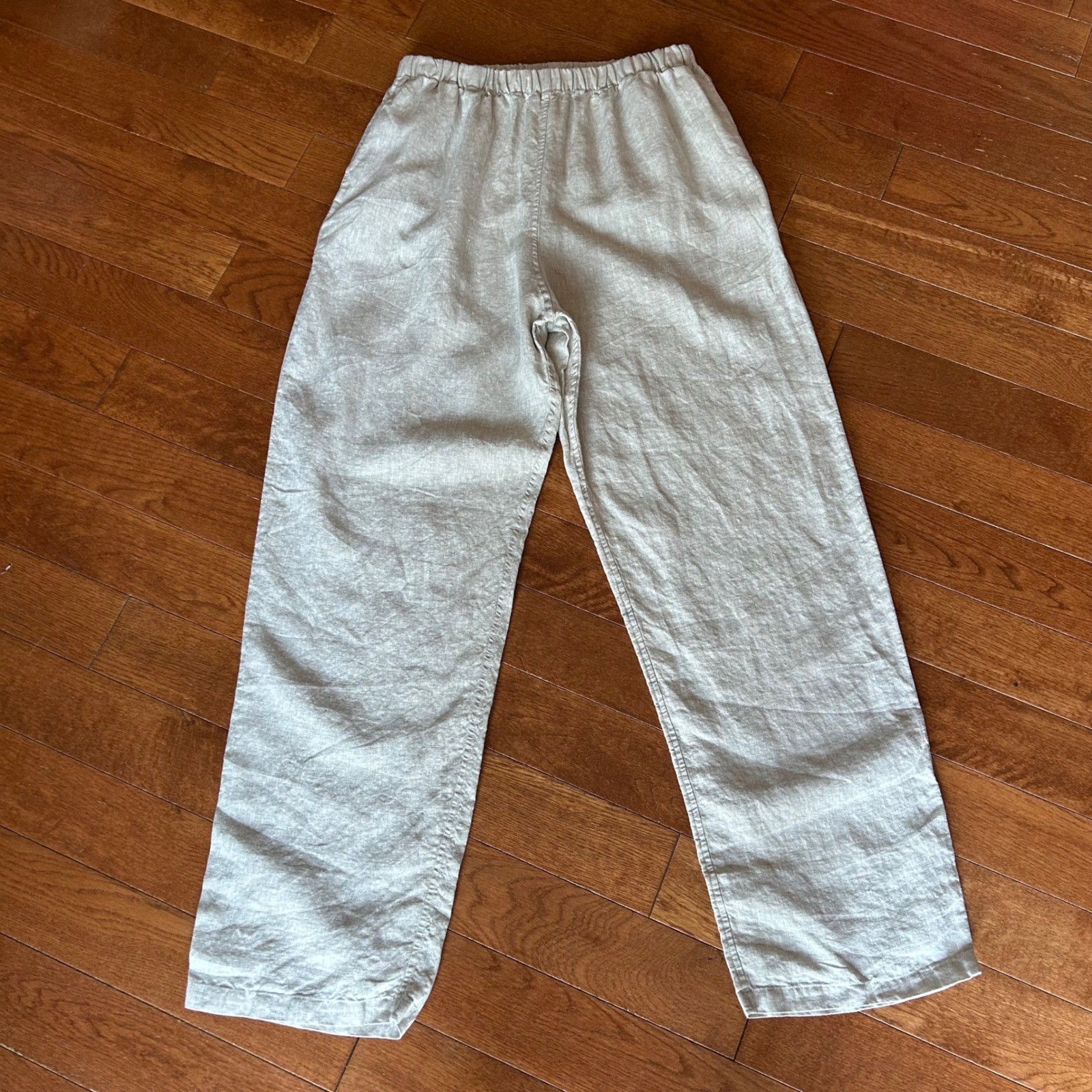 Breevar Womens Hemp Sleepwear Pajama Set L Natural Top Pants Sustainable