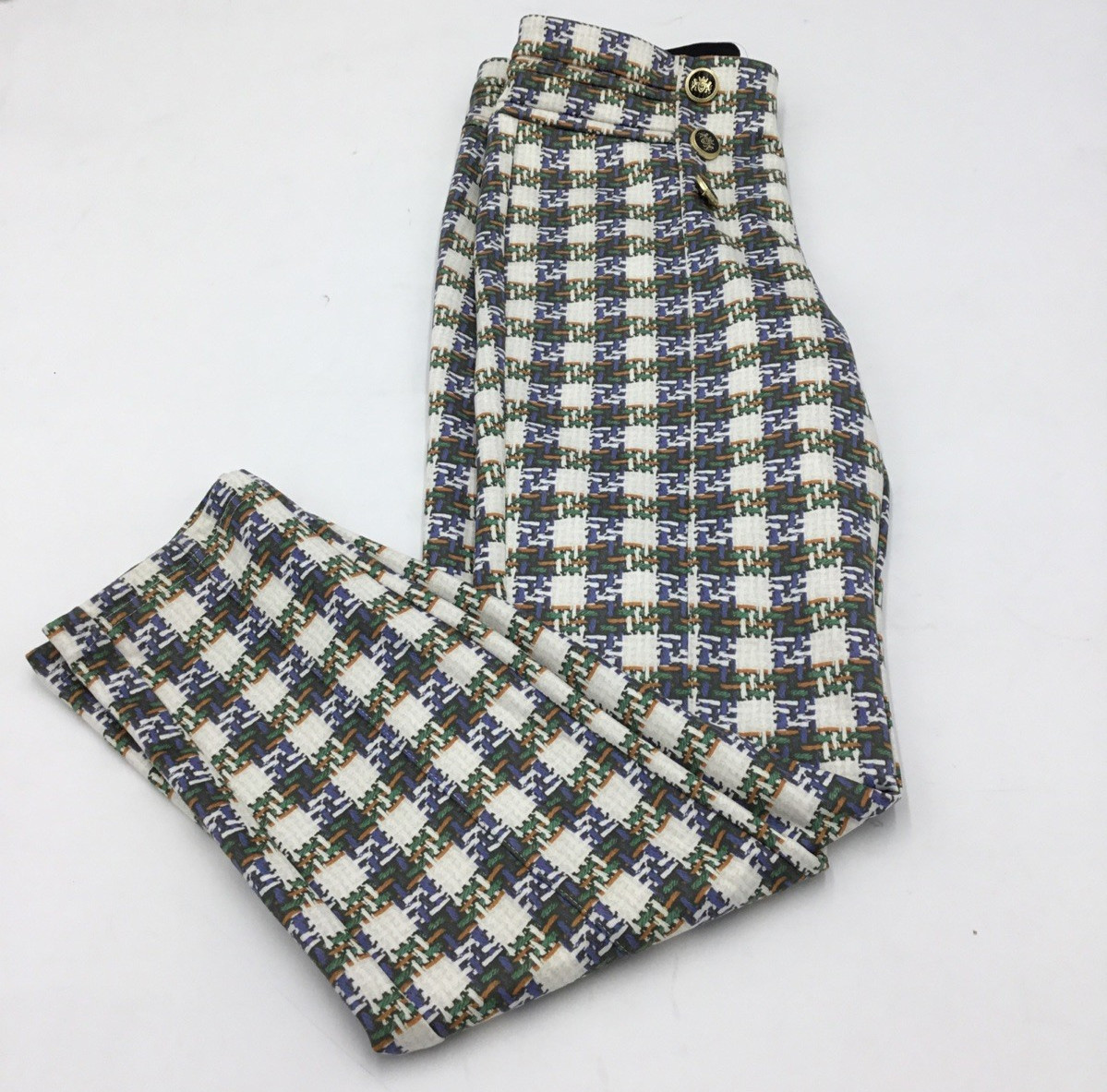 Everyday Jones Womens Faux Suede Tweed Checkered Pants in Multi Size Large