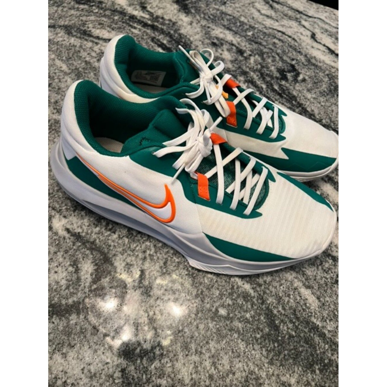 Nike Precision 6 Basketball Shoes White Malachite Orange DD9535-103 Men’s US 10