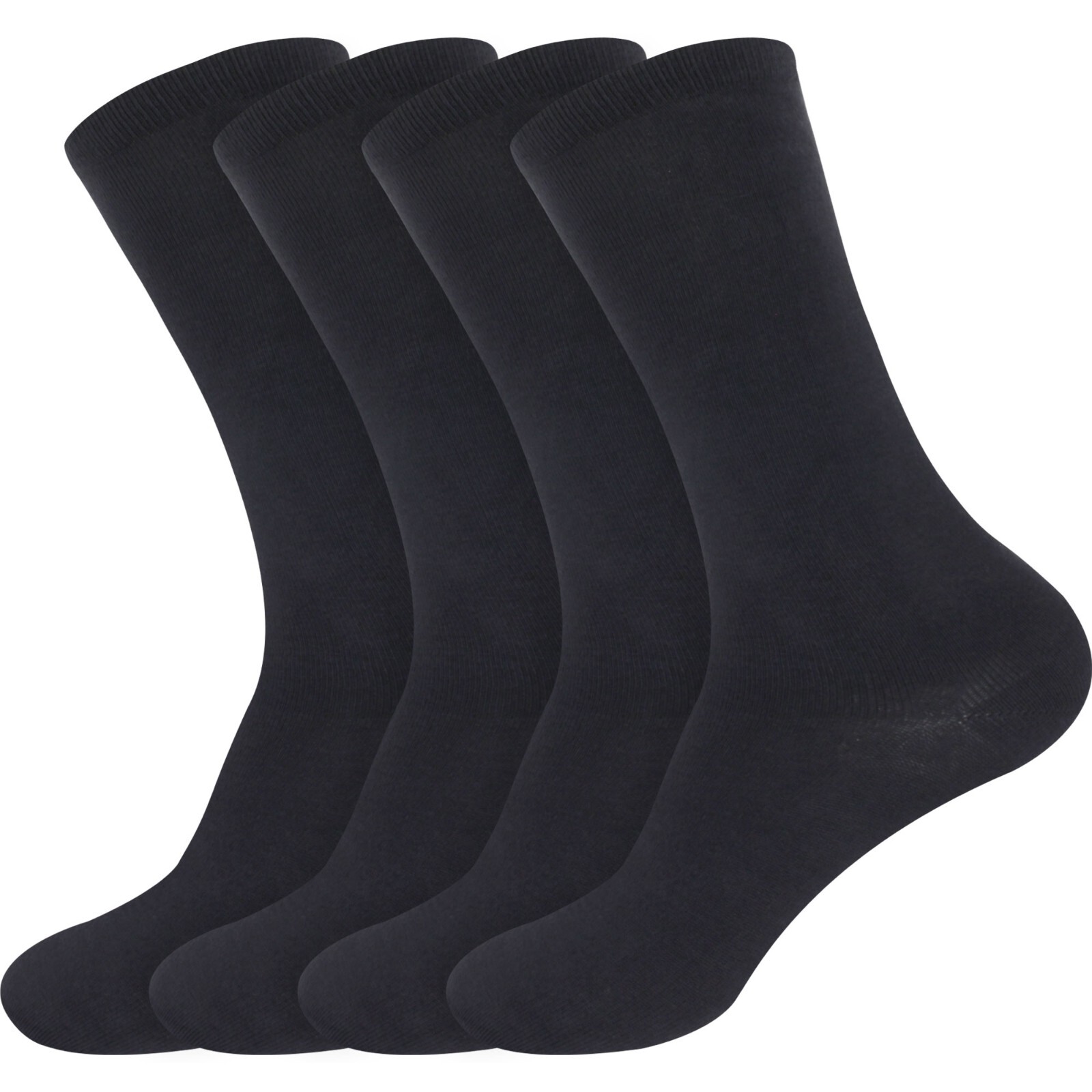 4 pairs Men’s Rayon from Bamboo Fiber Mid-Calf Socks – Size M/L Charcoal