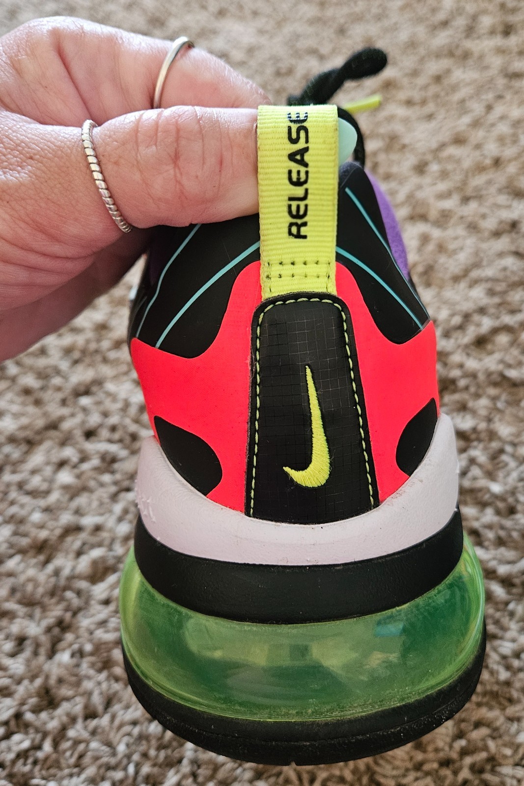 Size 11- Nike Air Max 270 React Parachute only worn twice!