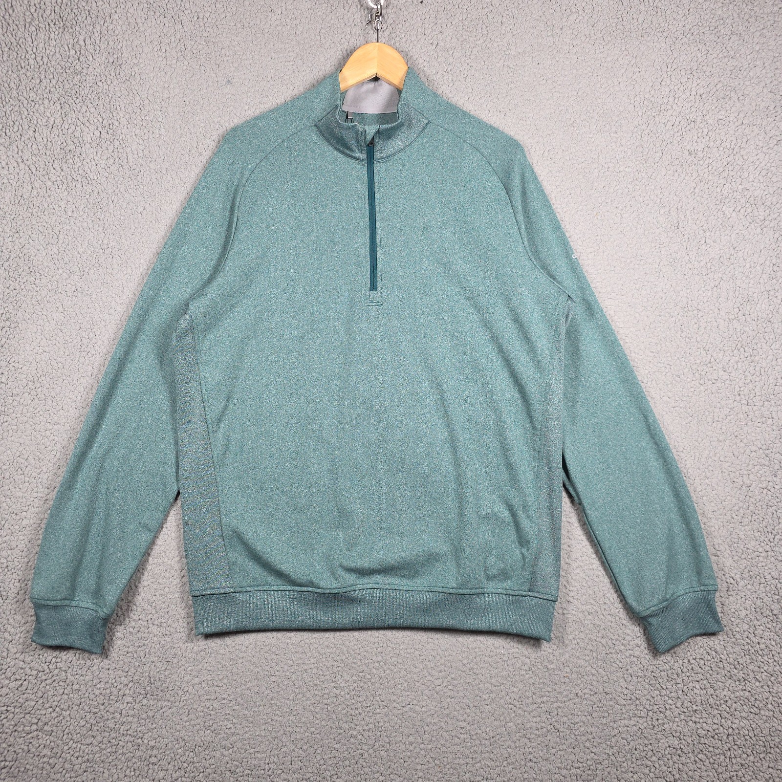 Adidas Golf Pullover Medium Hazel Blue 1/2 Zip Performance Stretch Lightweight