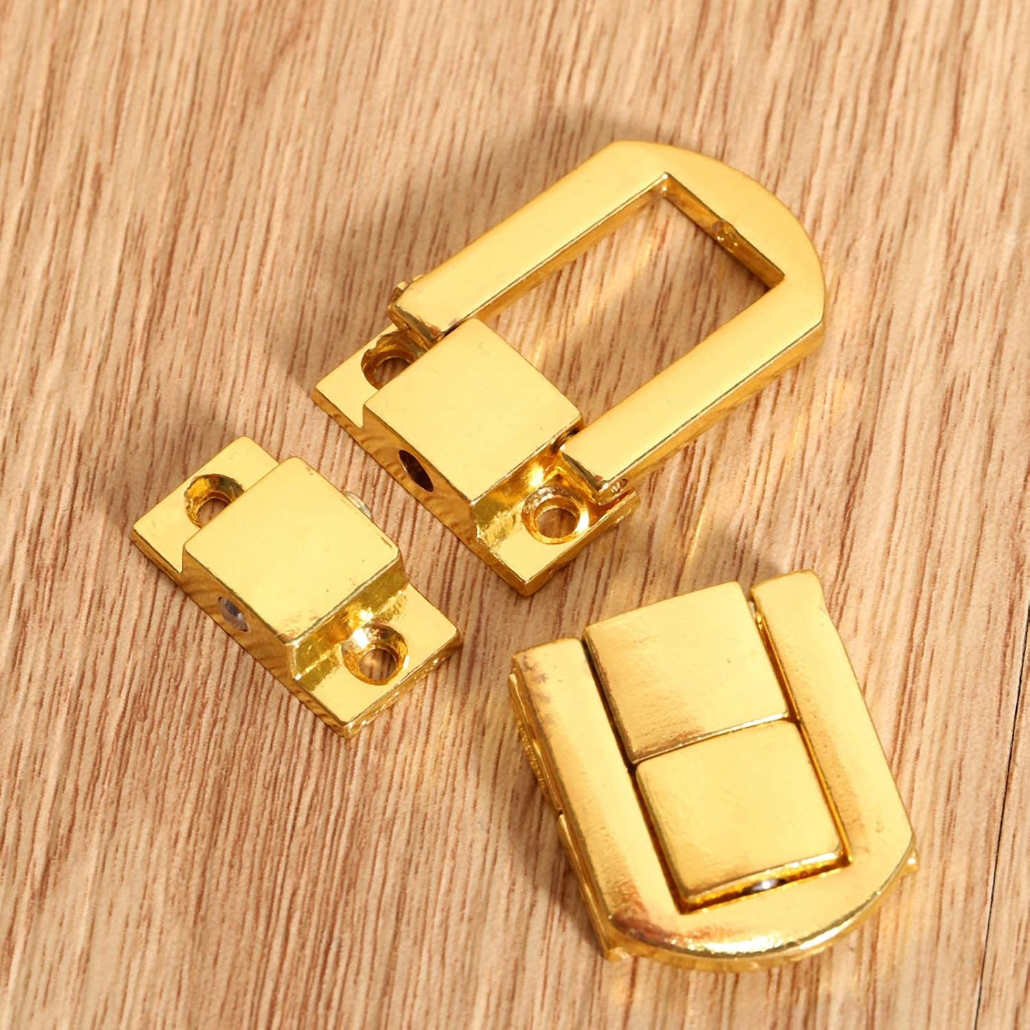 Toggle Catch Lock 0.98″X0.79″ Gold Retro Style Iron Hasp Wood Chest Lock Latch C