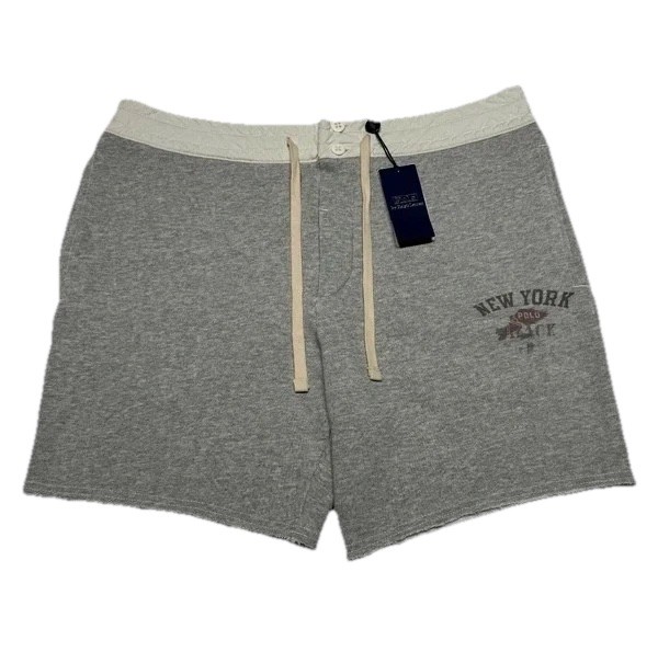 Polo Ralph Lauren NYC Track Graphic Mens 19cm Fleece Sweat Shorts Grey