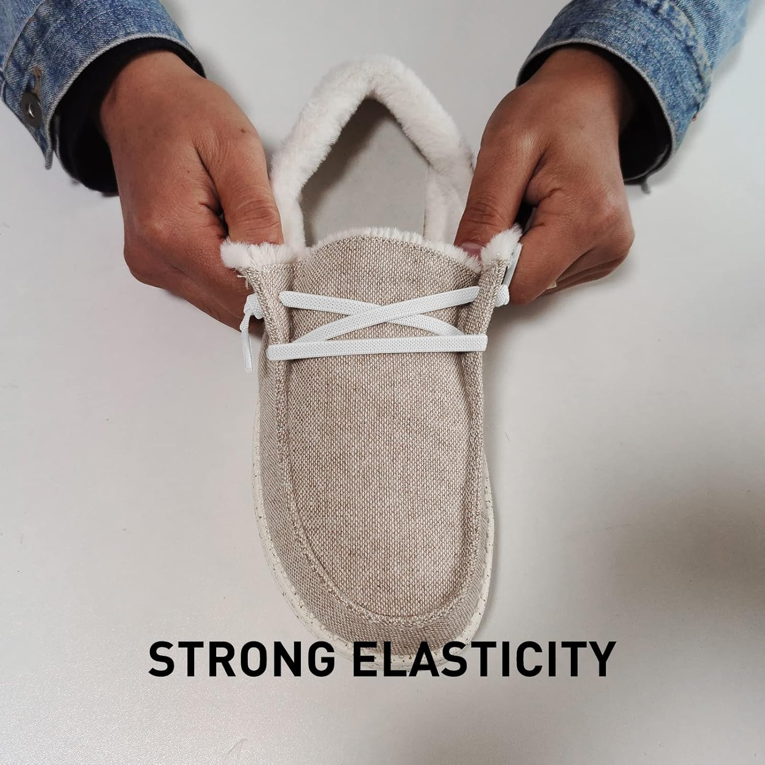 2 Pairs Elastic Flat Shoe Laces for Hey Dude, Flat Shoelaces,Shoe Strings Replac