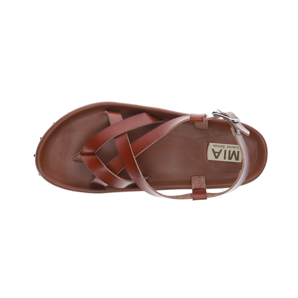 MIA Zurie Studded Slingback Strappy Sling Back Womens Brown Casual Sandals ML26