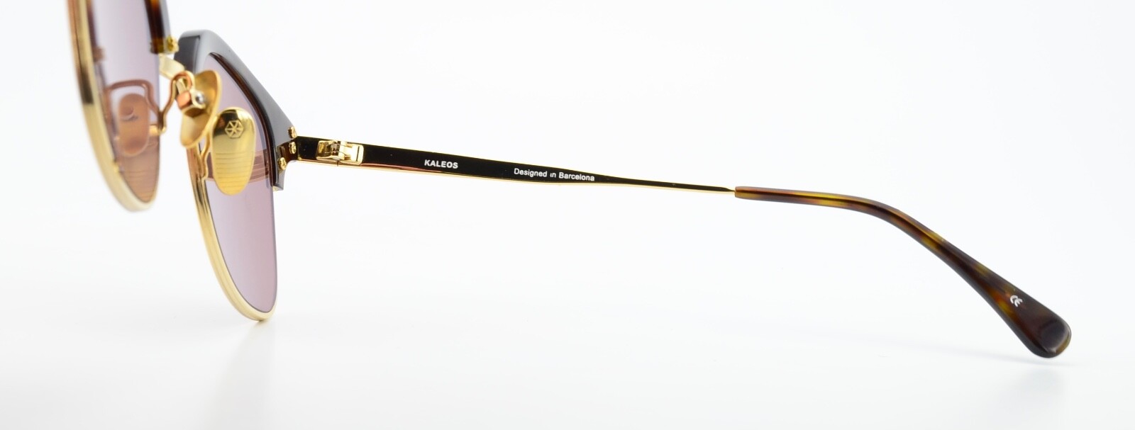 KALEOS Sunglasses Square 48-20 C-002 Shiny Gold Havana Luxury Design L