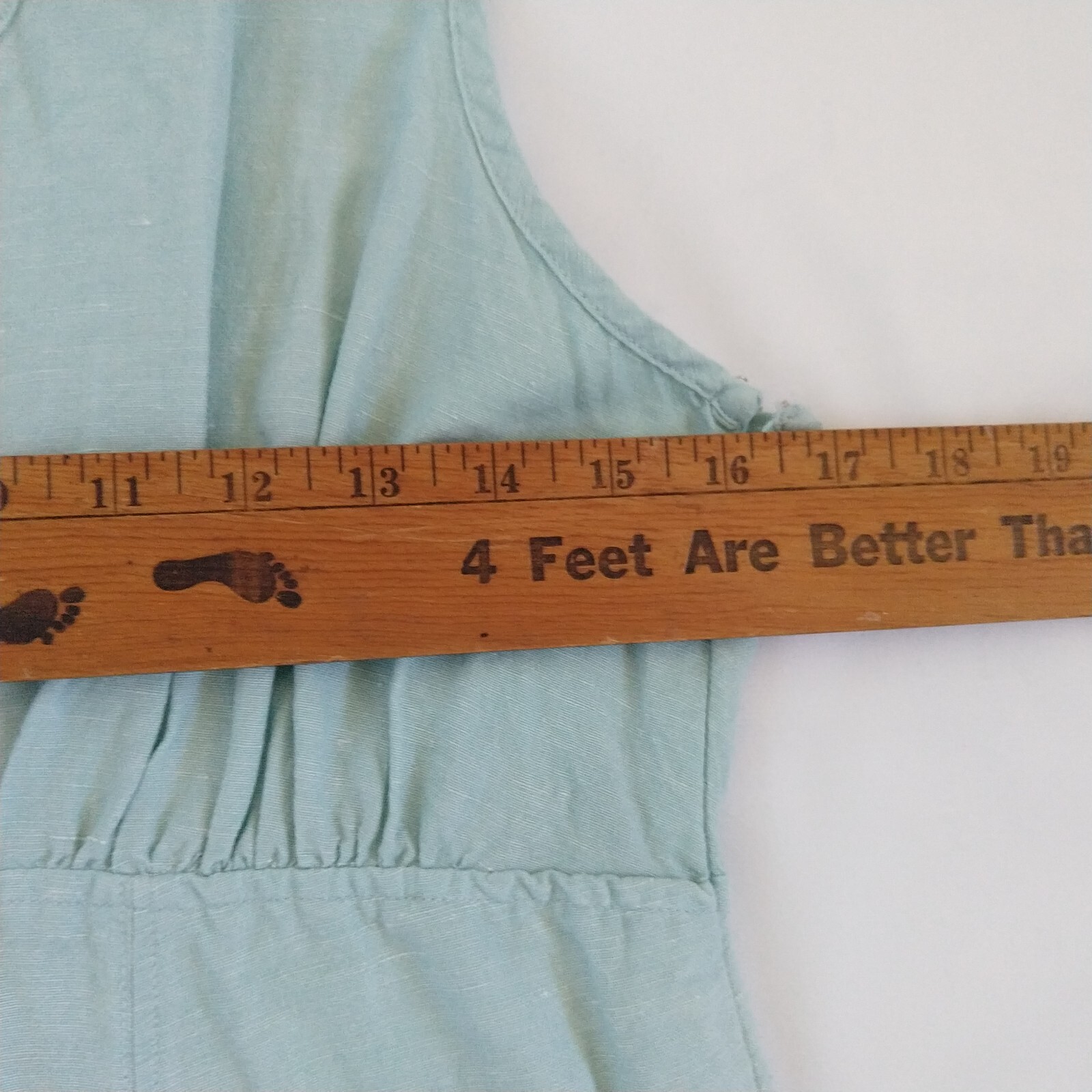 Freedom Trail by Kyodan Linen Blend Midi Dress Size M Mint Green Pockets