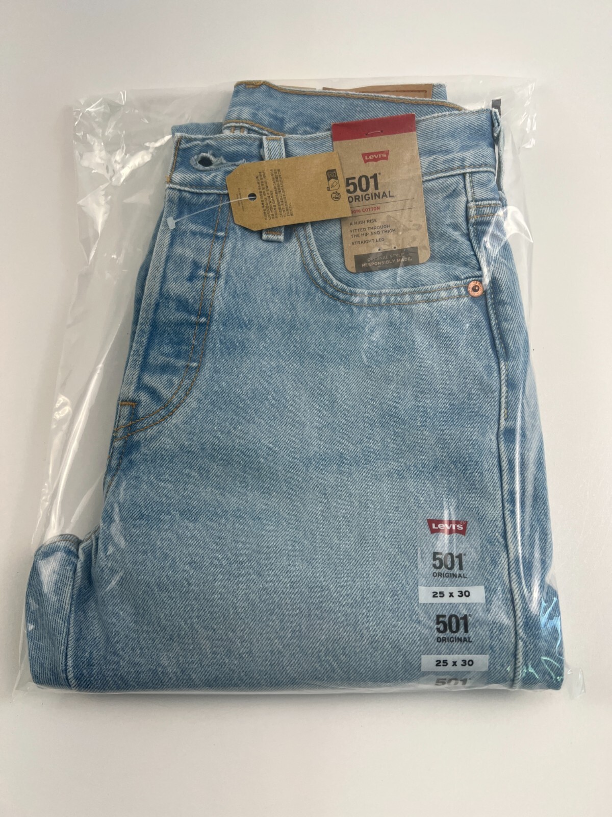 Levi’s Women 501 Original Fit Patched Straight Leg Button Fly Jeans Blue NWT