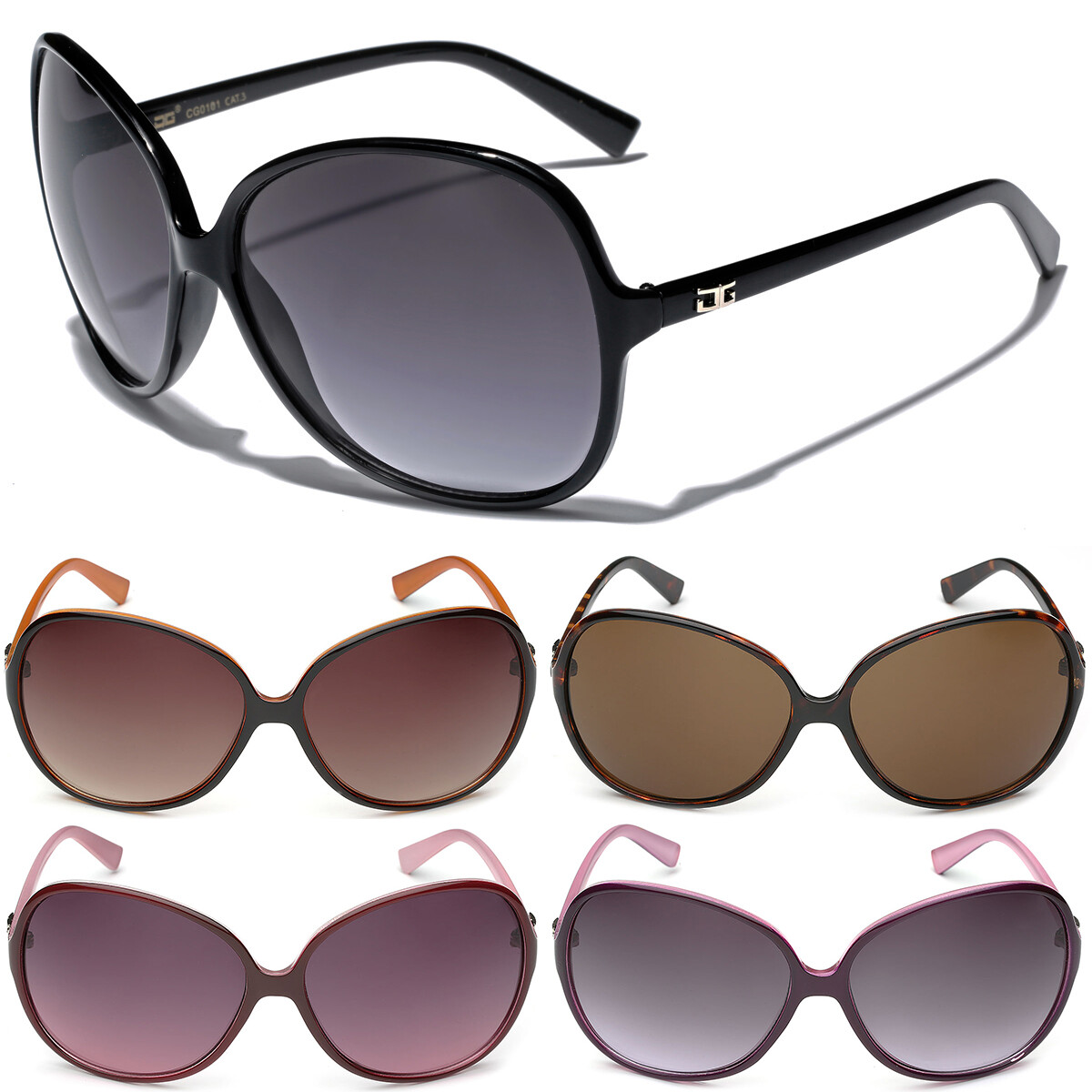 New Oversized Round Butterfly Vintage Women Sunglasses Black Brown Pink Frame