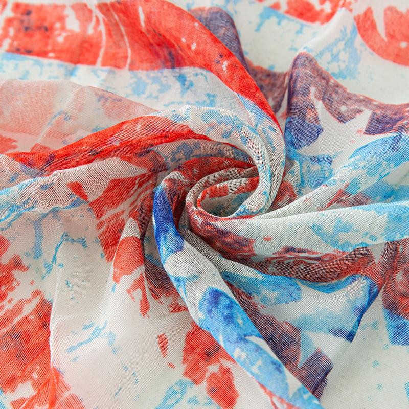 Popular Shawl American Flag Oblong Scarfs Stars Pattern Headscarf Soft Love Gift
