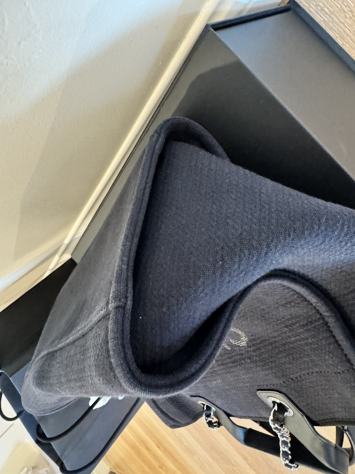 Chanel Deauville Tote Canvas Medium Black