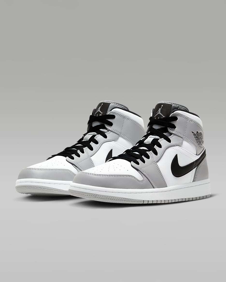 Nike Air Jordan 1 Mid “Light Smoke Grey/White/Black” 554724-092 New [US 7-14]