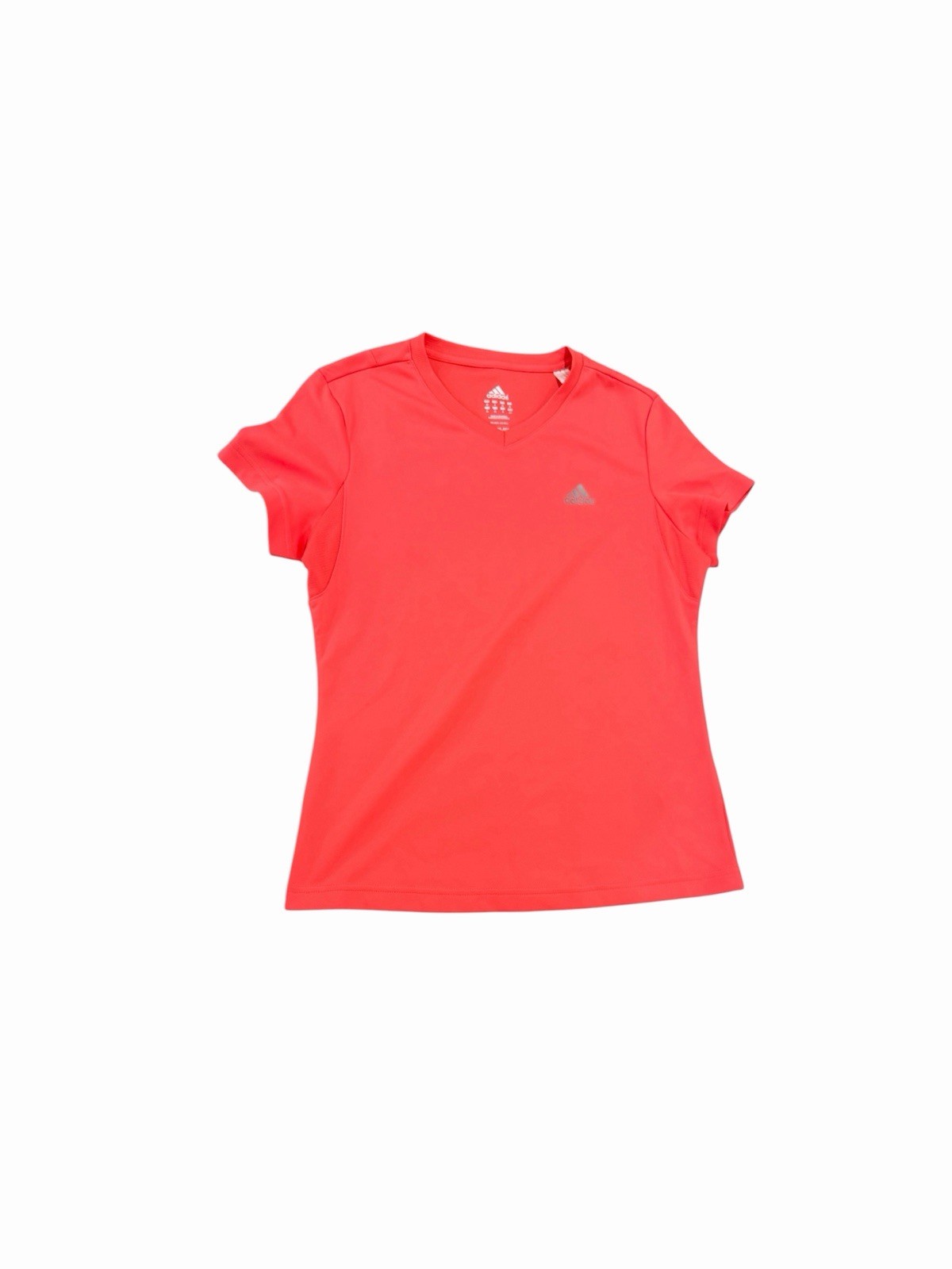 Adidas Bright Coral Pink Athletic Short Sleeve Tee Performance Top Size S