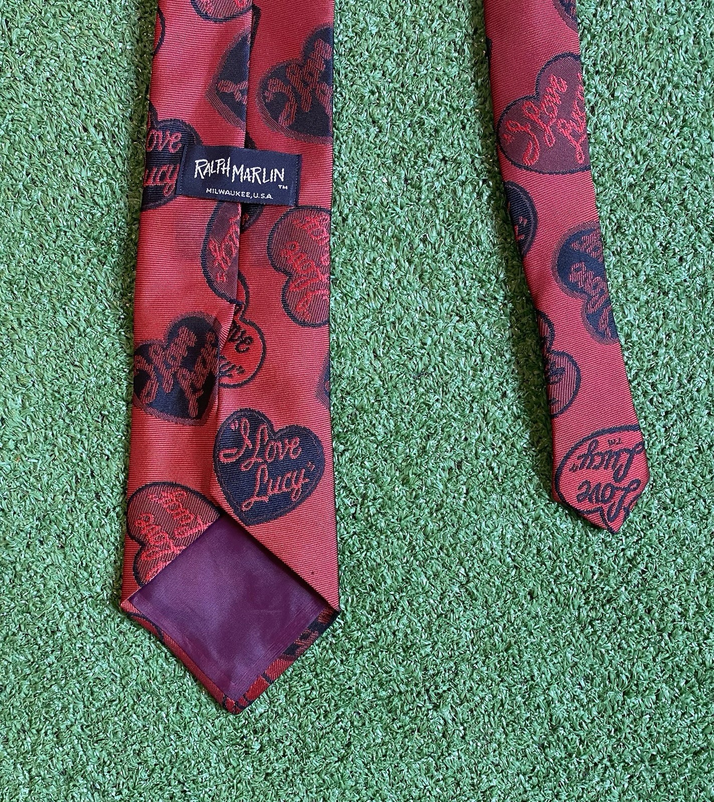 Vintage 90s I Love Lucy Mens Neck Tie All Over Print Ralph Marlin Lucille Ball