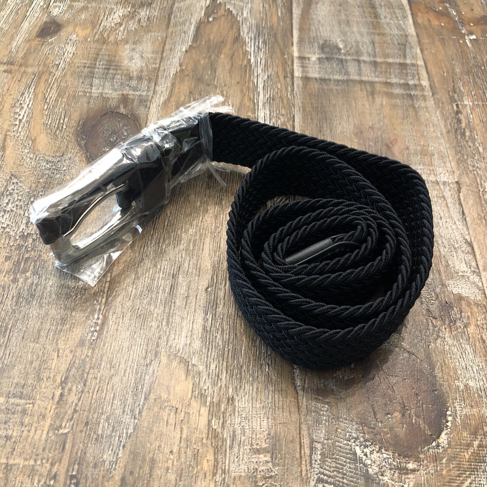 Gelante Canvas Elastic Fabric Woven Stretch Braided Belt Black S