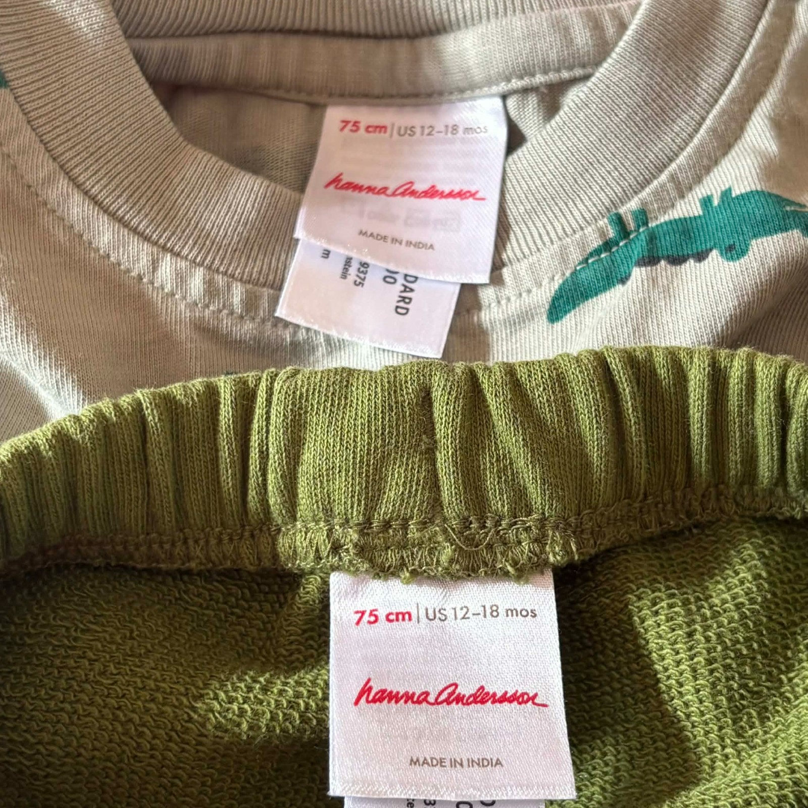 Hanna Andersson T-Shirt & French Terry Sweatpants Set. Size 12-18 Months, 75 cm