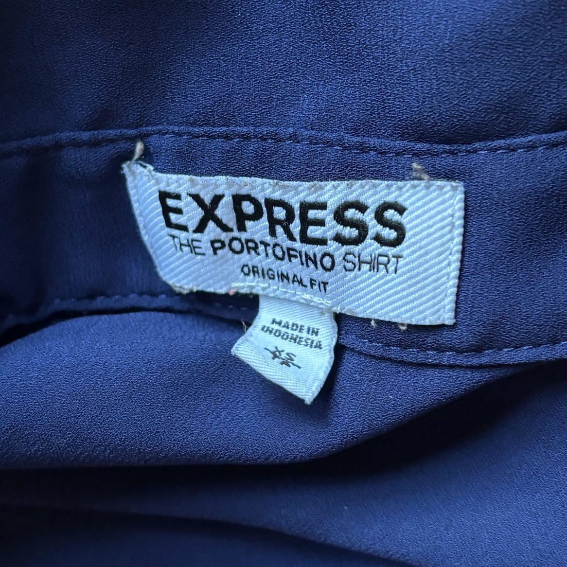 EXPRESS Portofino Sleeveless Top XS Sheer Navy Blue Relaxed Nautical Coastal EUC